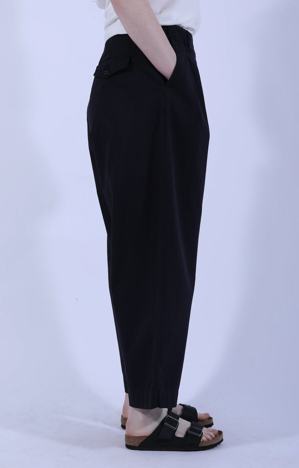 2 In-Pleat Baggy Chinos D.Navy