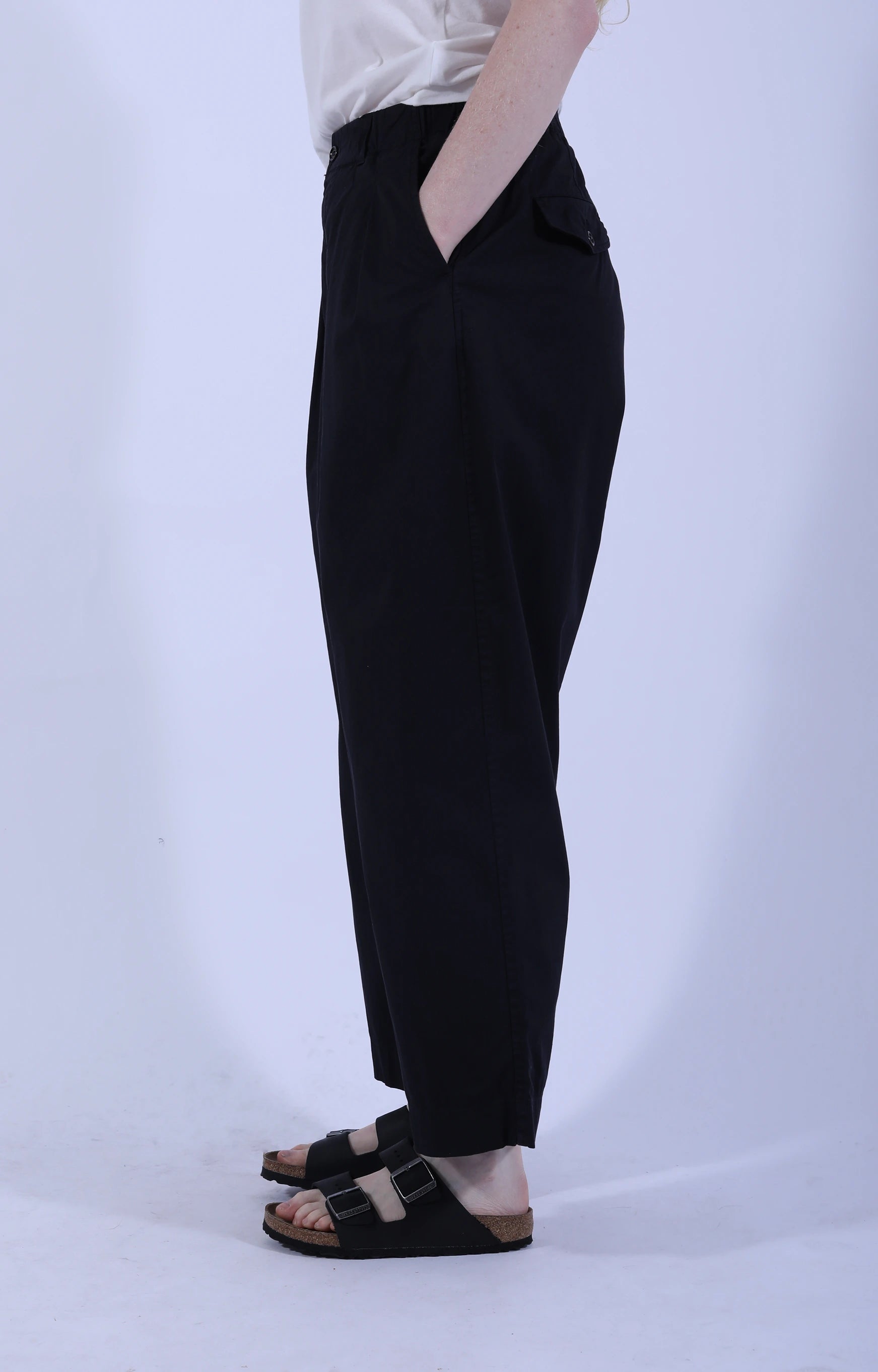 2 In-Pleat Baggy Chinos D.Navy