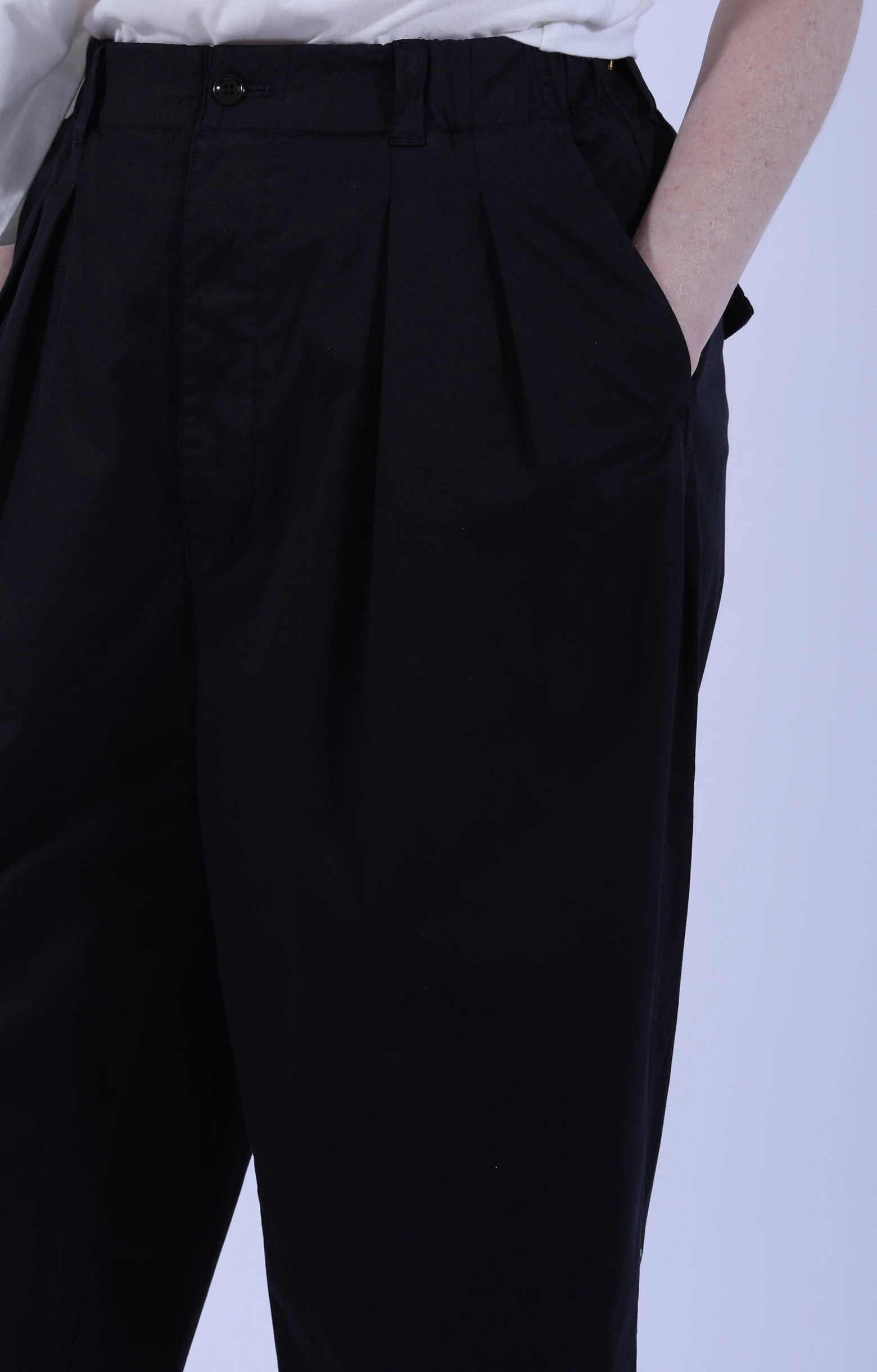 2 In-Pleat Baggy Chinos D.Navy