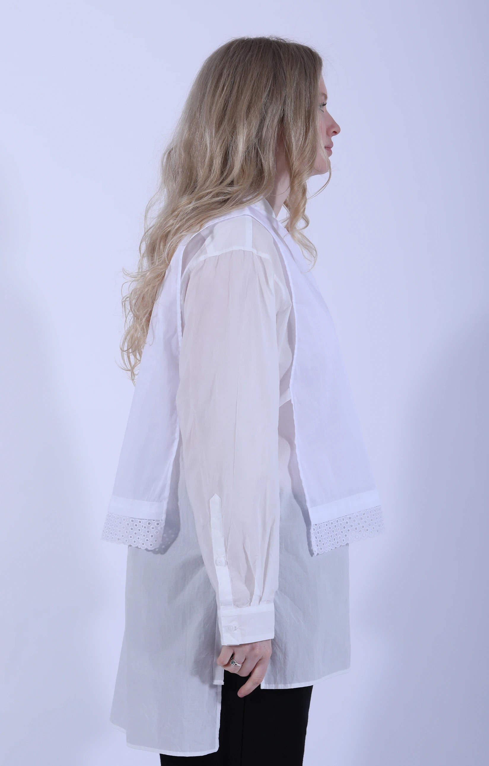 Hem Dot Lace Dickey White