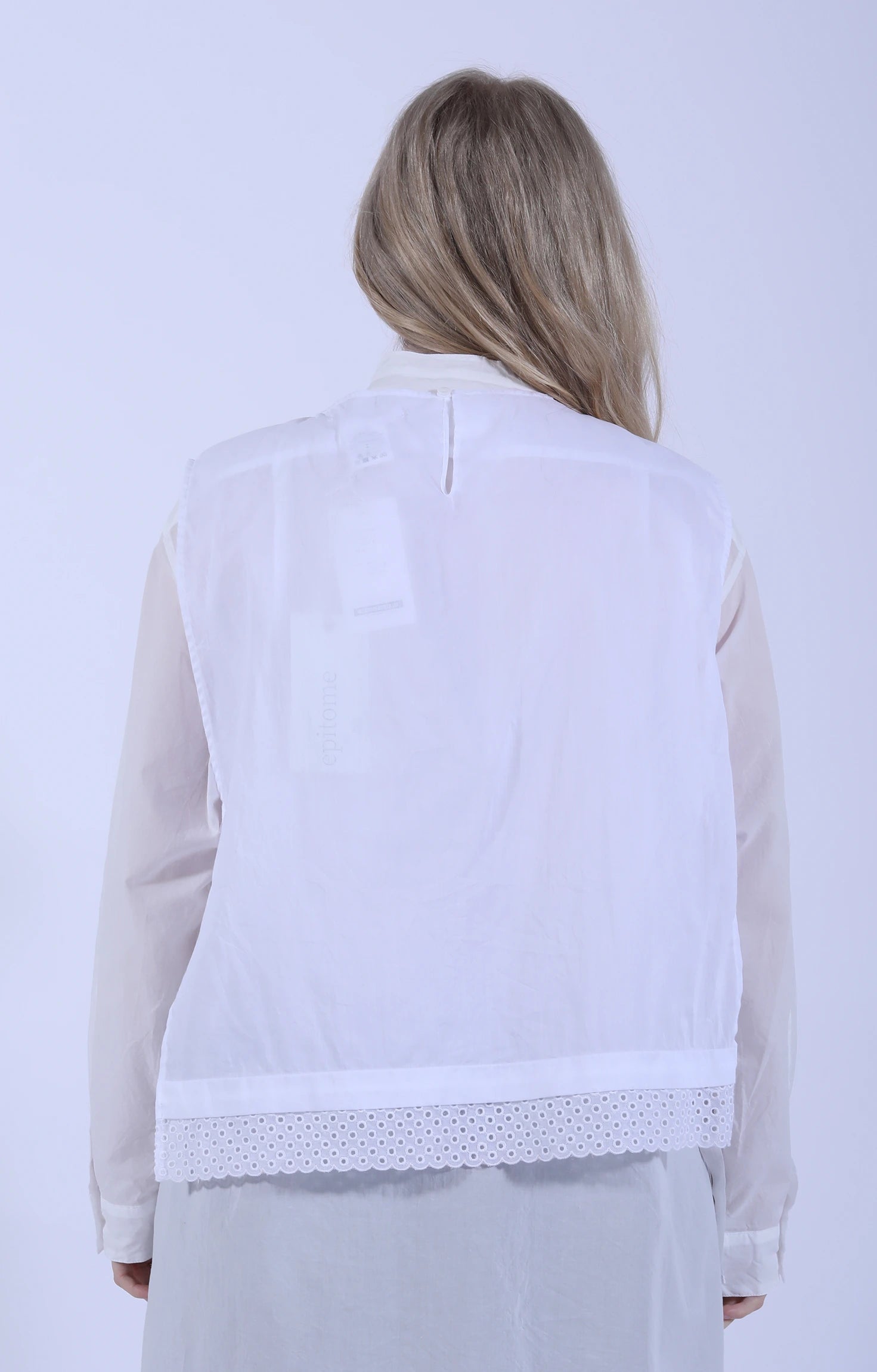 Hem Dot Lace Dickey White