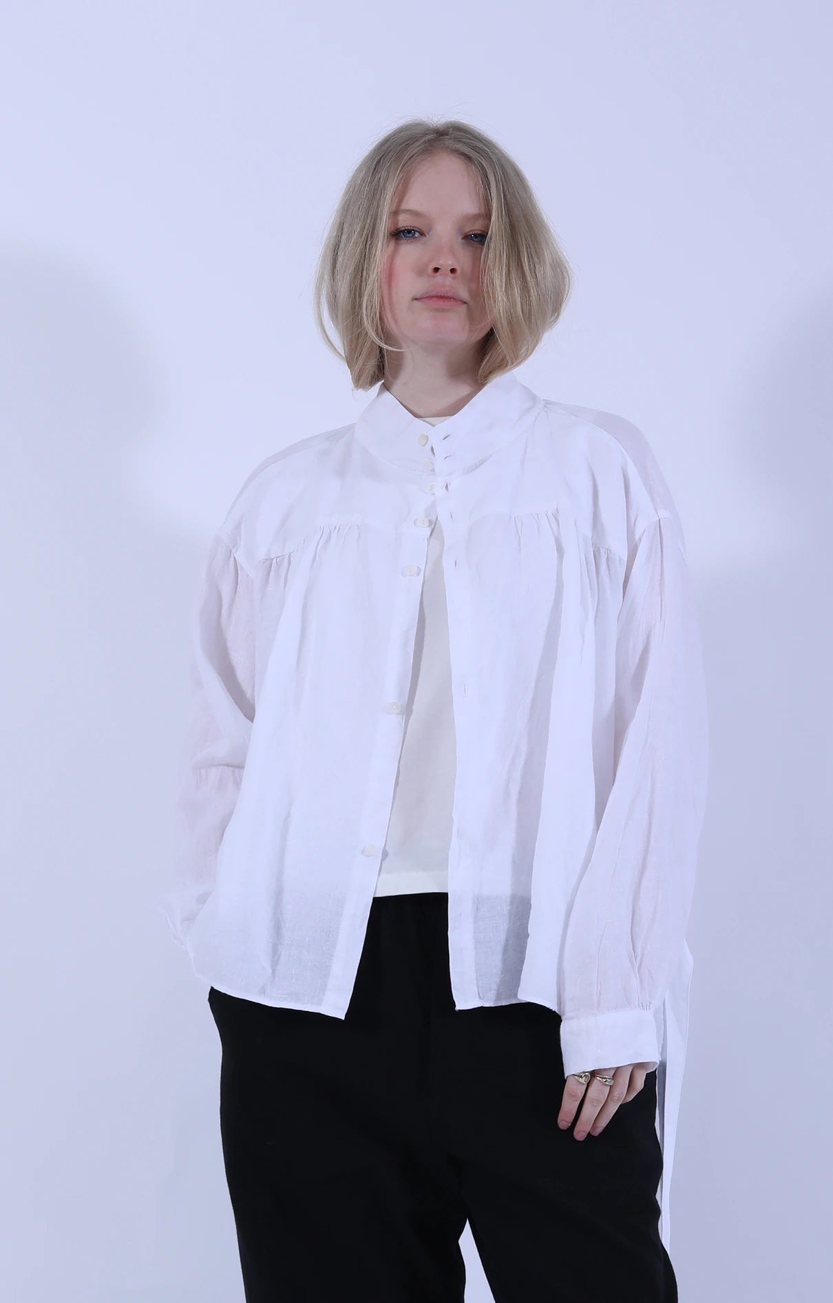 Back To Front Smock Shirt White