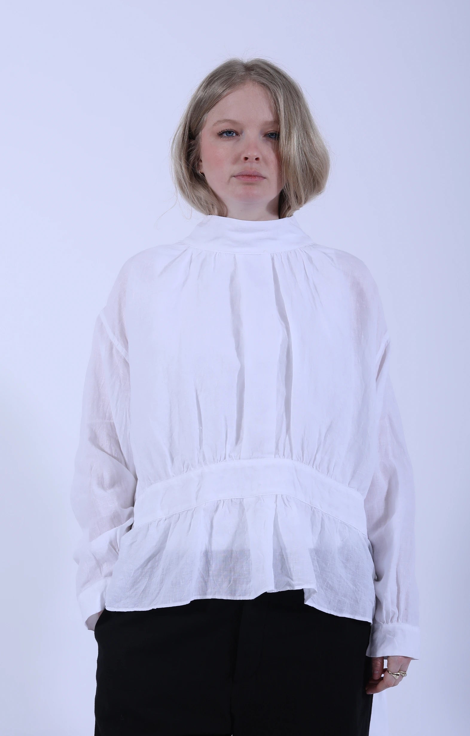 Back To Front Smock Shirt White