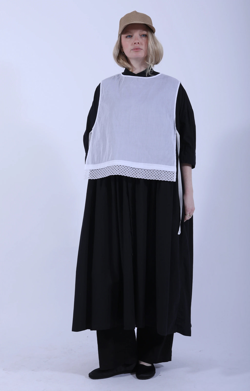 Random Pleated Shirt Dress Black-Navy