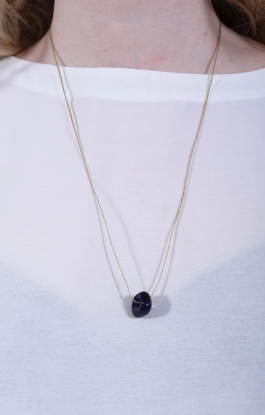 D.Blue Glass Bead on Cord