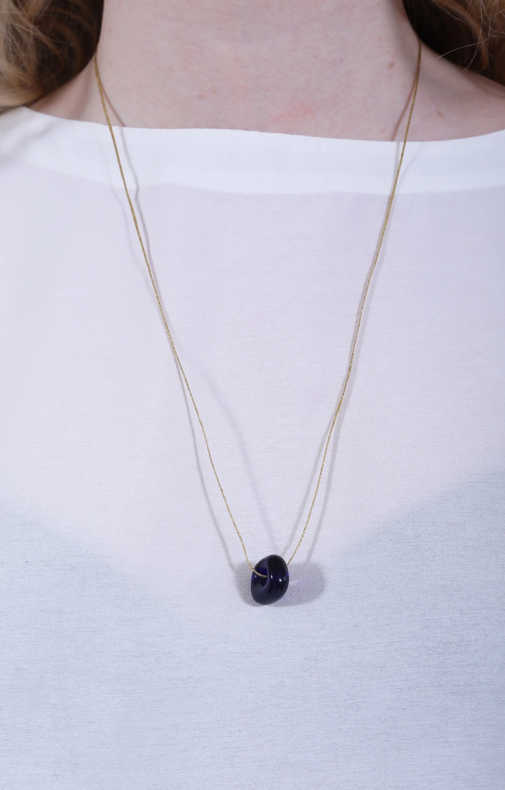 D.Blue Glass Bead on Cord