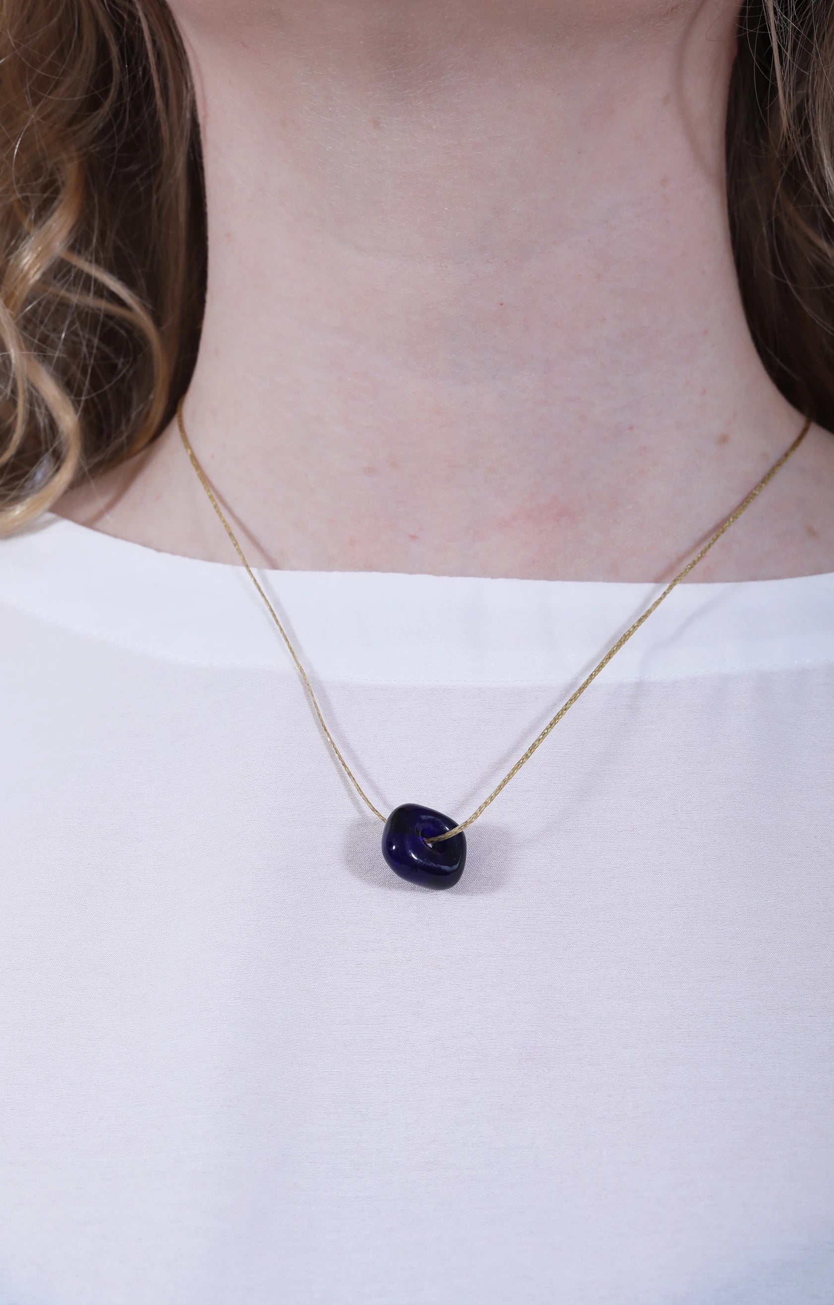 D.Blue Glass Bead on Cord