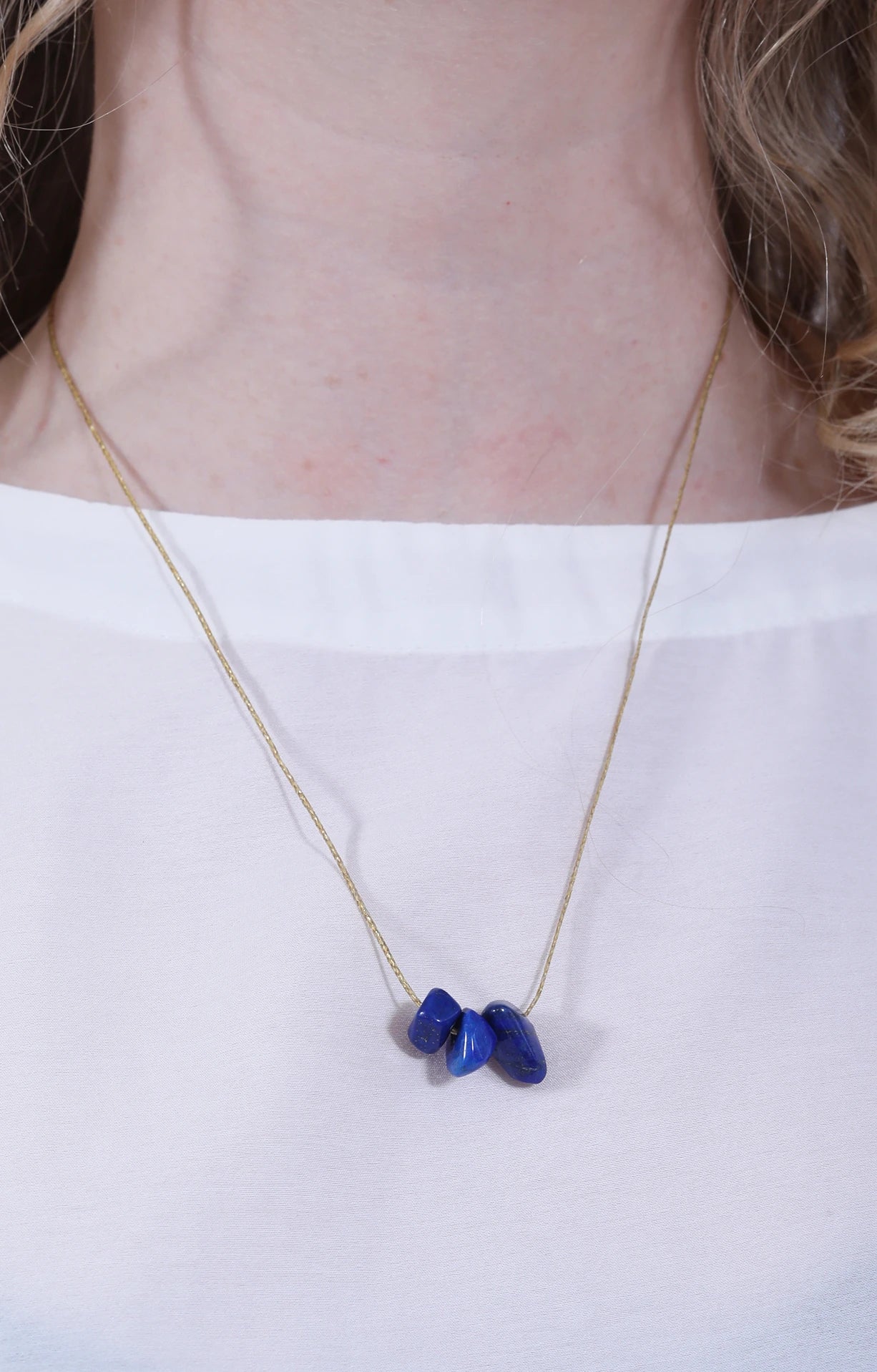 Sultan 3 Bead Lapis Cord Necklace