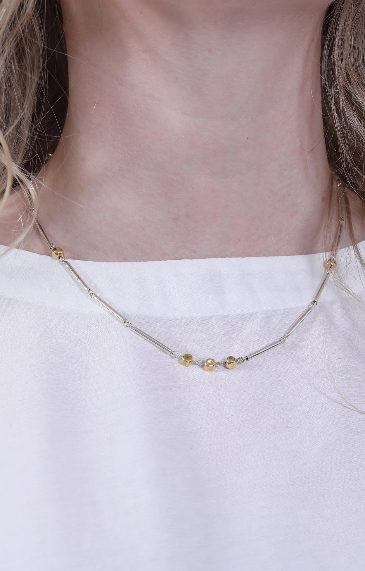 Roya Line Necklace Sterling & 18k Vermeil
