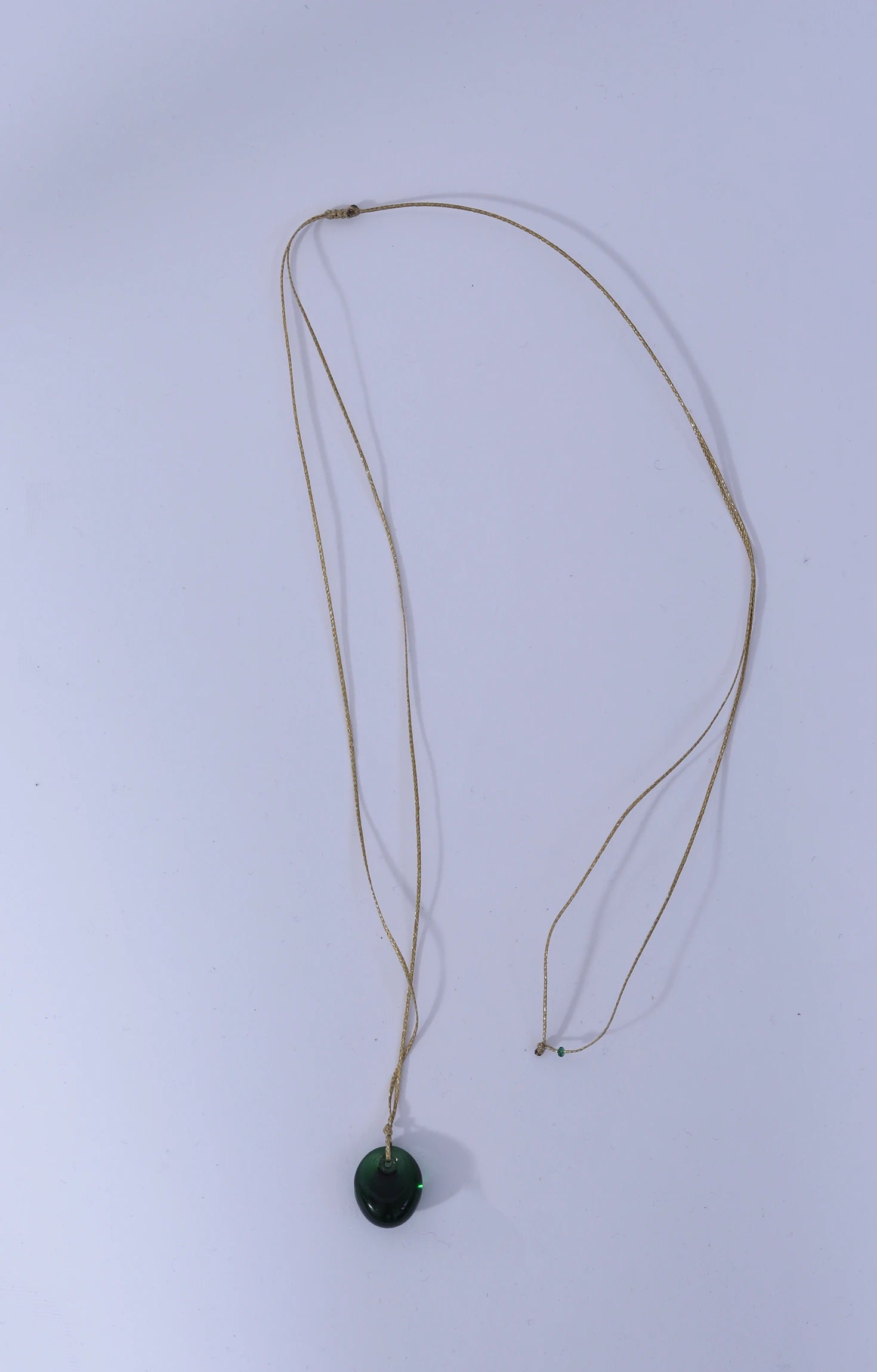 Green Glass Bead on Cord