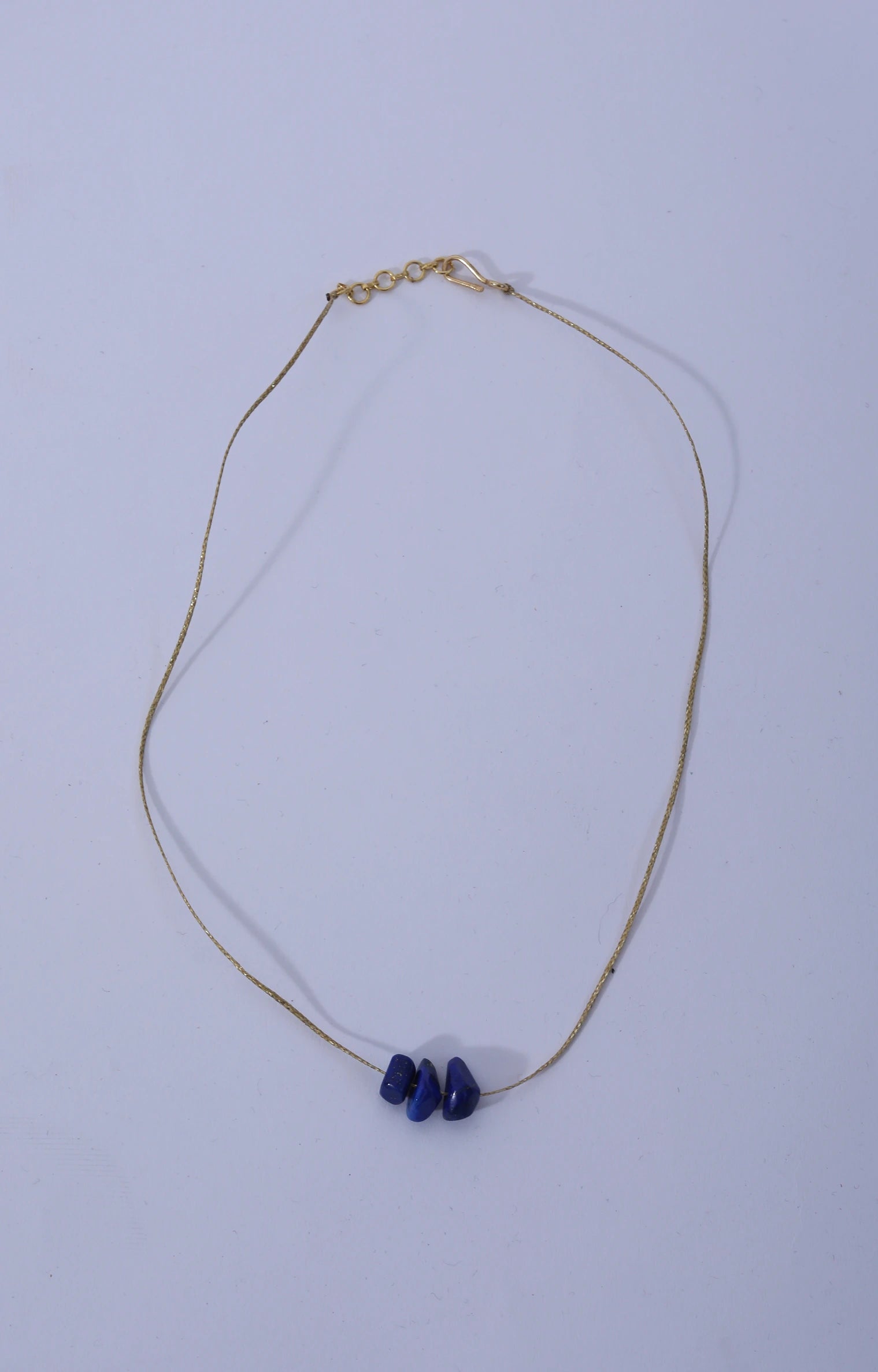 Sultan 3 Bead Lapis Cord Necklace