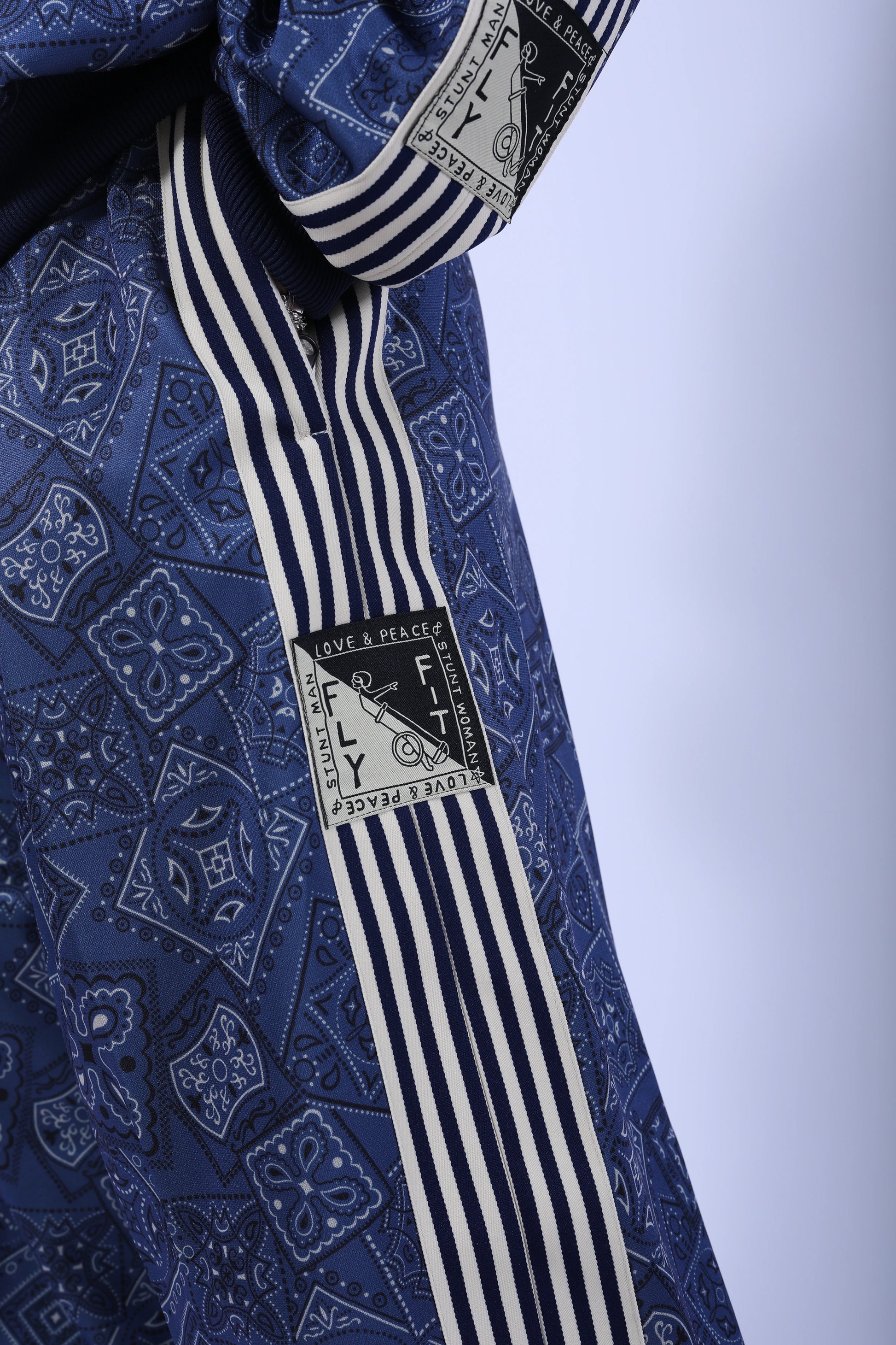 Smooth Jersey Cookie Bandana Baggy Track Pant Navy