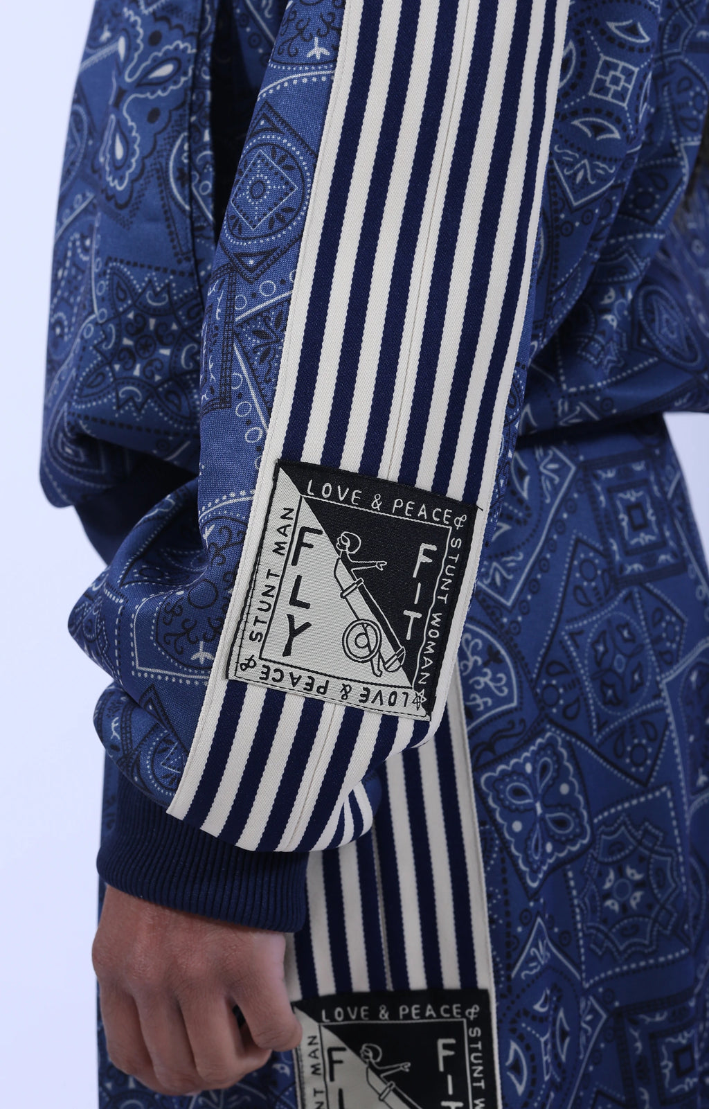 Smooth Jersey Cookie Bandana Track Jacket Navy