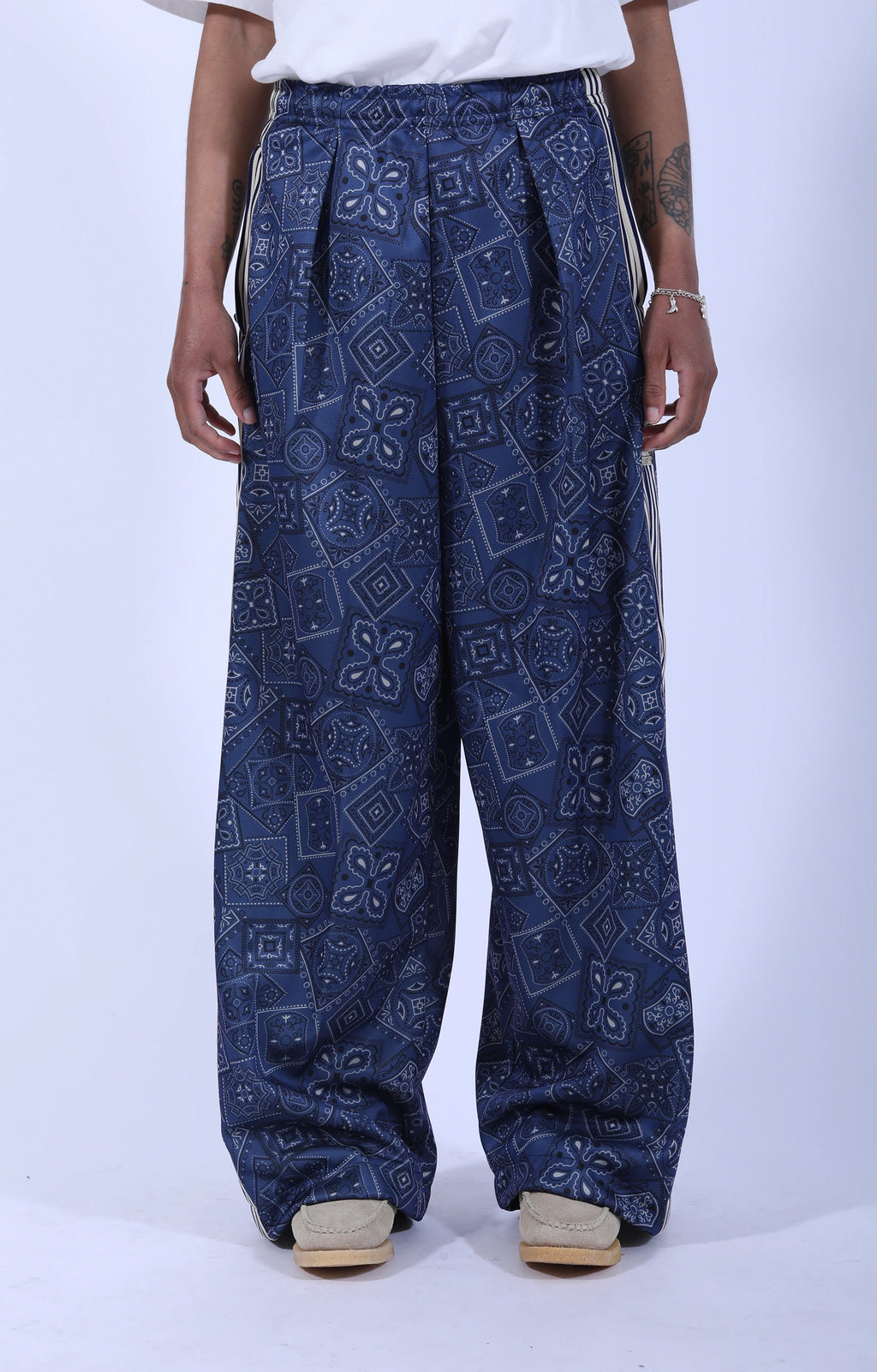 Smooth Jersey Cookie Bandana Baggy Track Pant Navy
