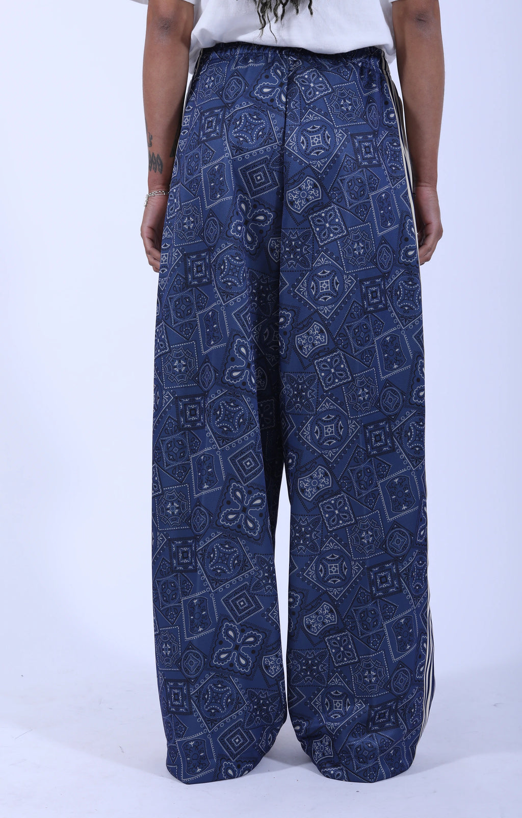 Smooth Jersey Cookie Bandana Baggy Track Pant Navy