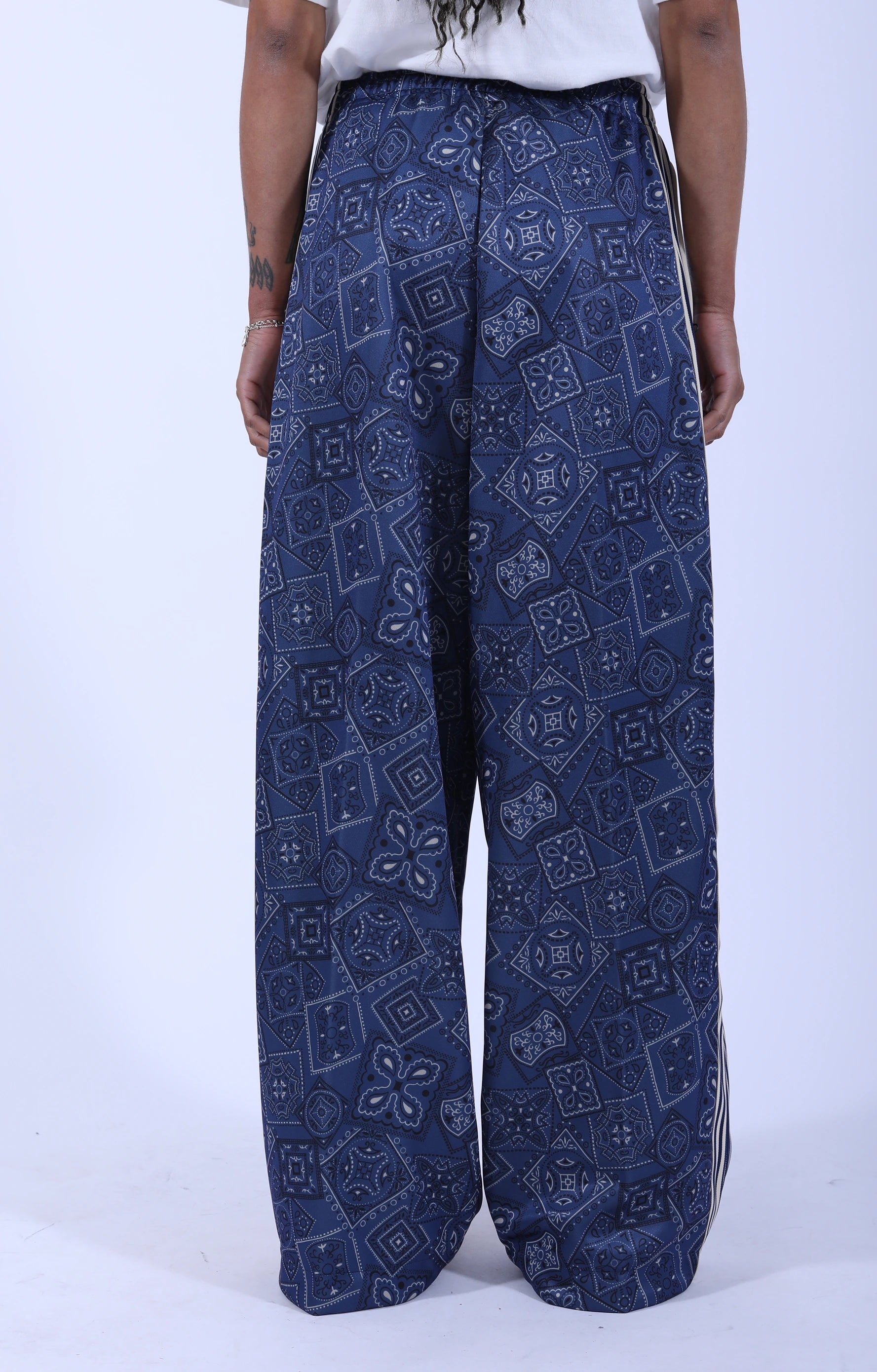 Smooth Jersey Cookie Bandana Baggy Track Pant Navy