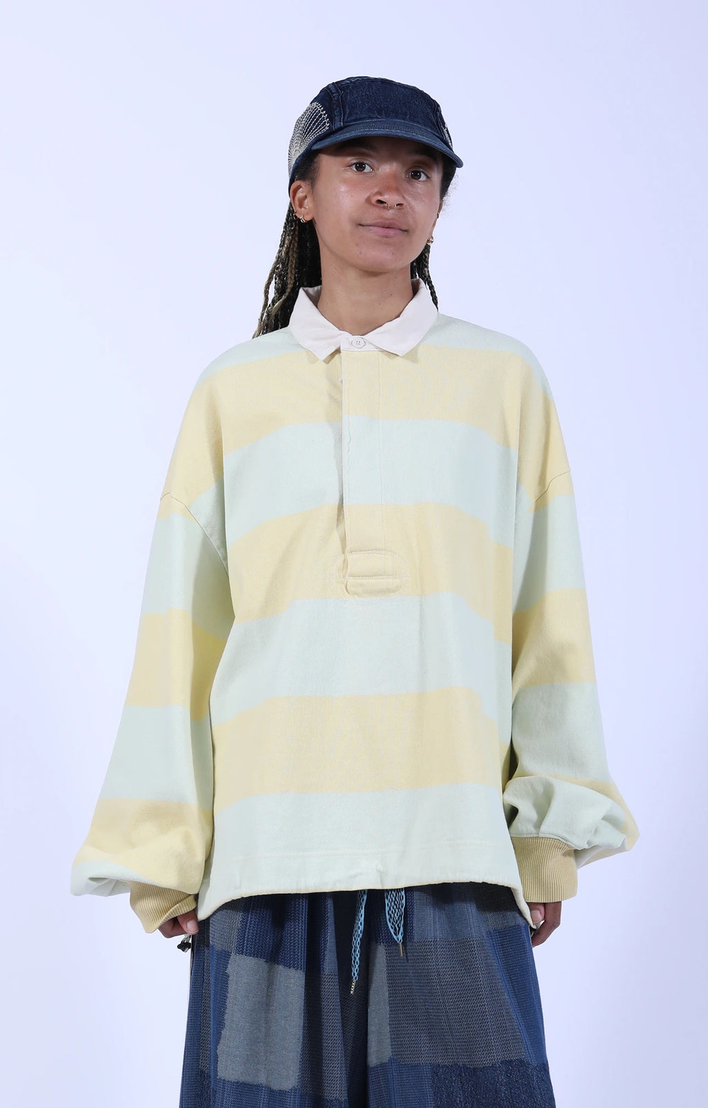 JAIL Stripe Jersey Big Rugger Shirt Yellow/Green