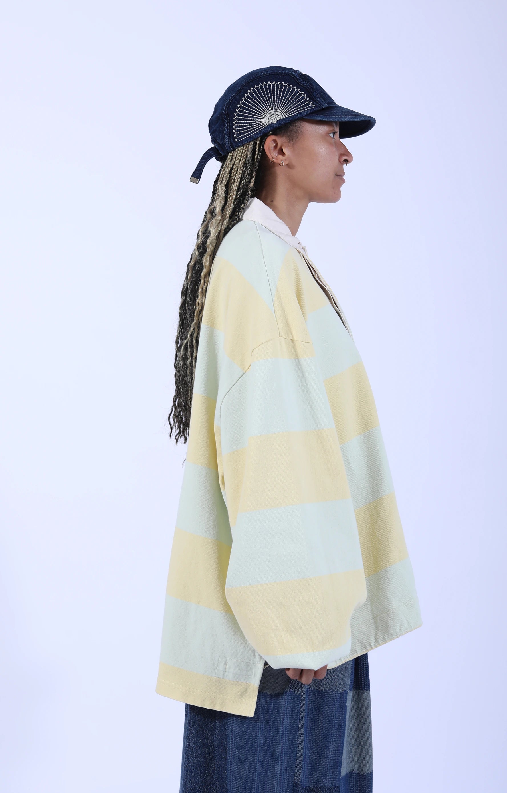 JAIL Stripe Jersey Big Rugger Shirt Yellow/Green