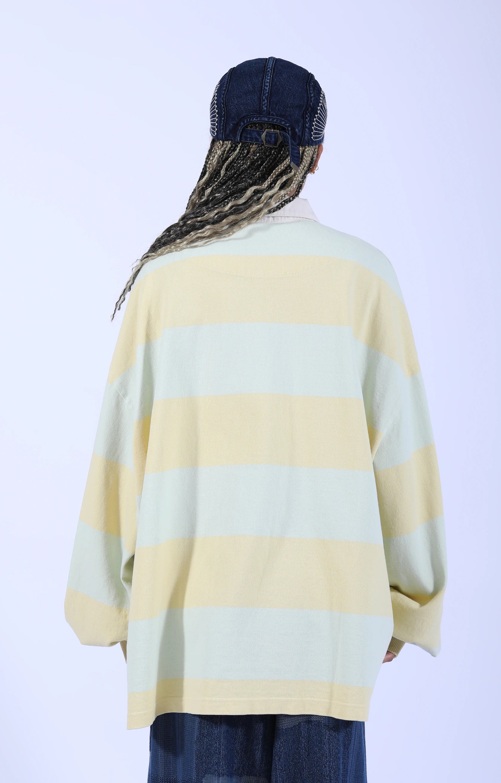 JAIL Stripe Jersey Big Rugger Shirt Yellow/Green