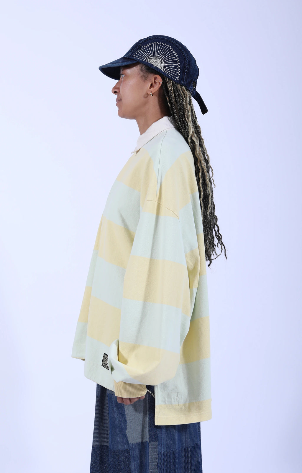JAIL Stripe Jersey Big Rugger Shirt Yellow/Green