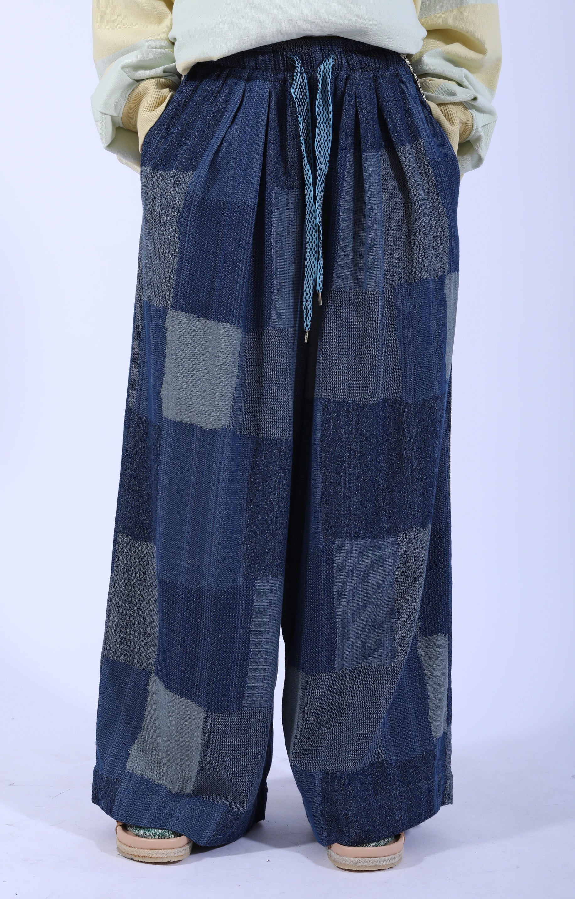 Cotton Linen TUGIHAGI RUDE Baggy Pants Navy
