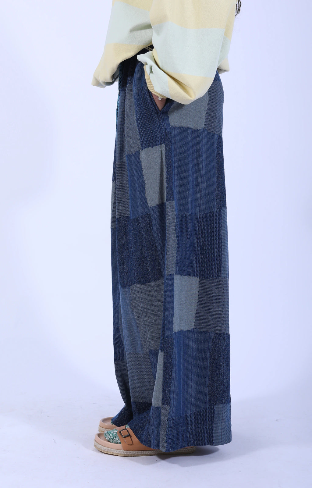 Cotton Linen TUGIHAGI RUDE Baggy Pants Navy