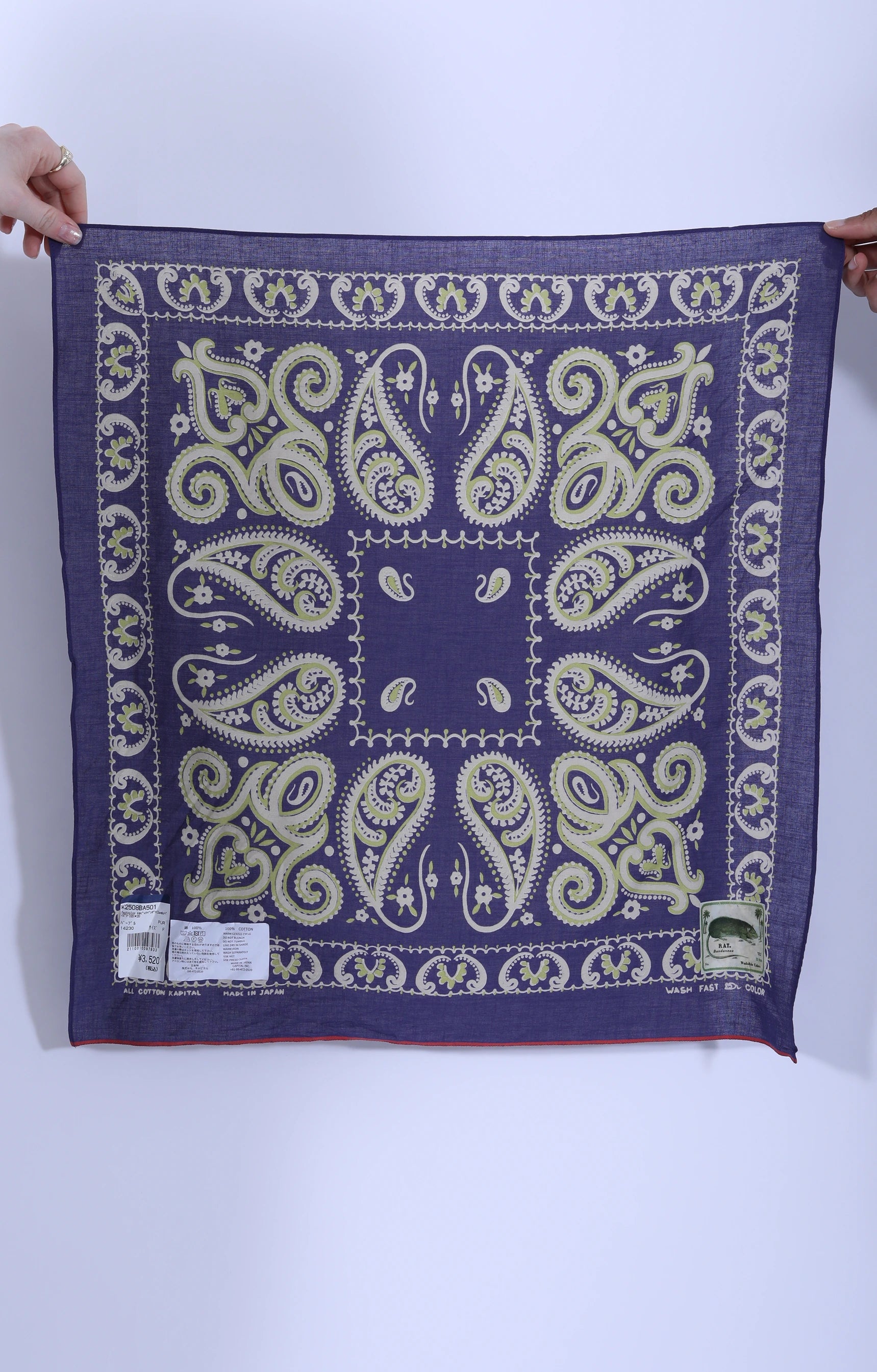 Selvedge Bandana Sambo Paisley Purple