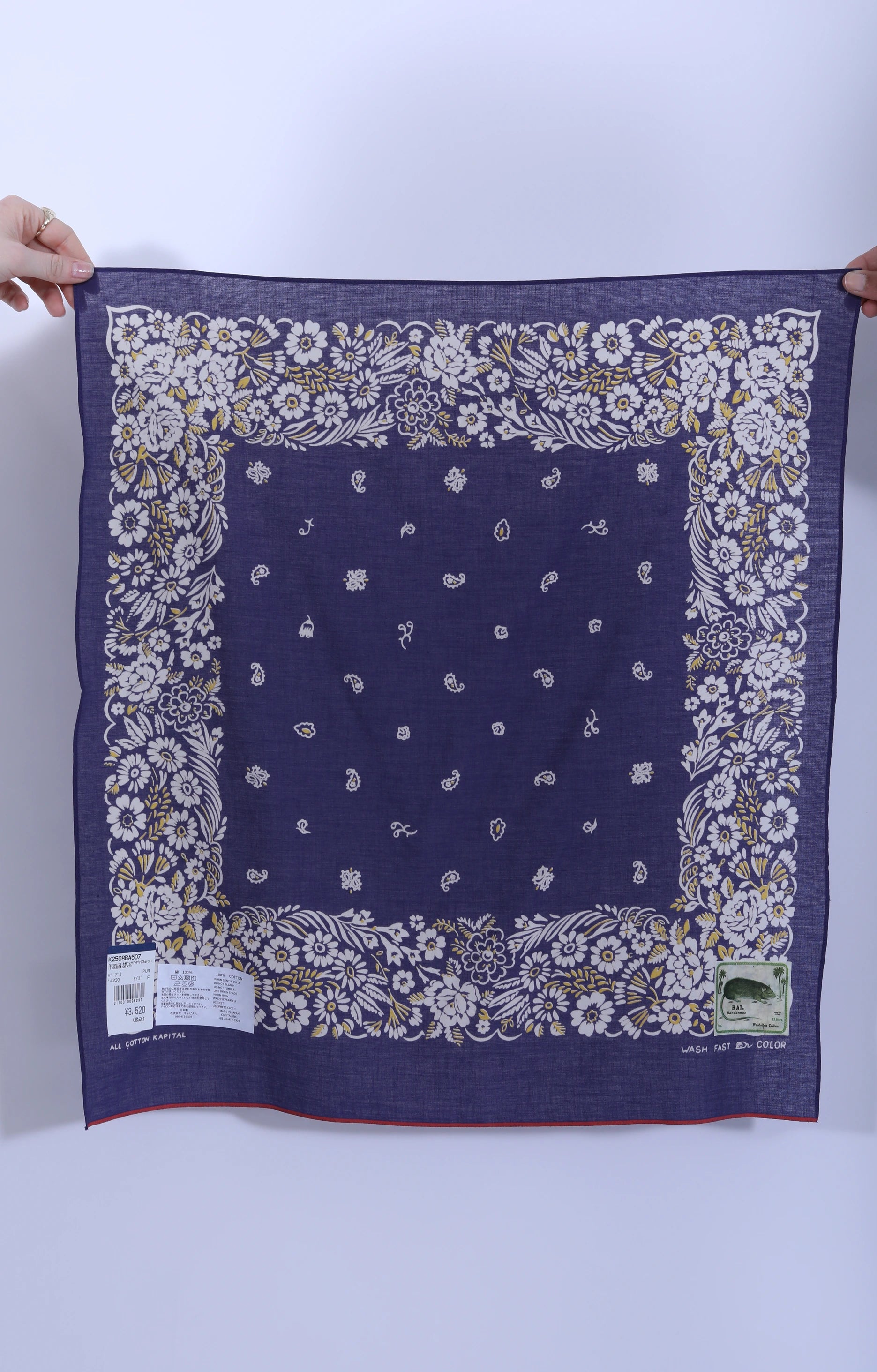 Selvedge Bandana Churchill Garden Purple