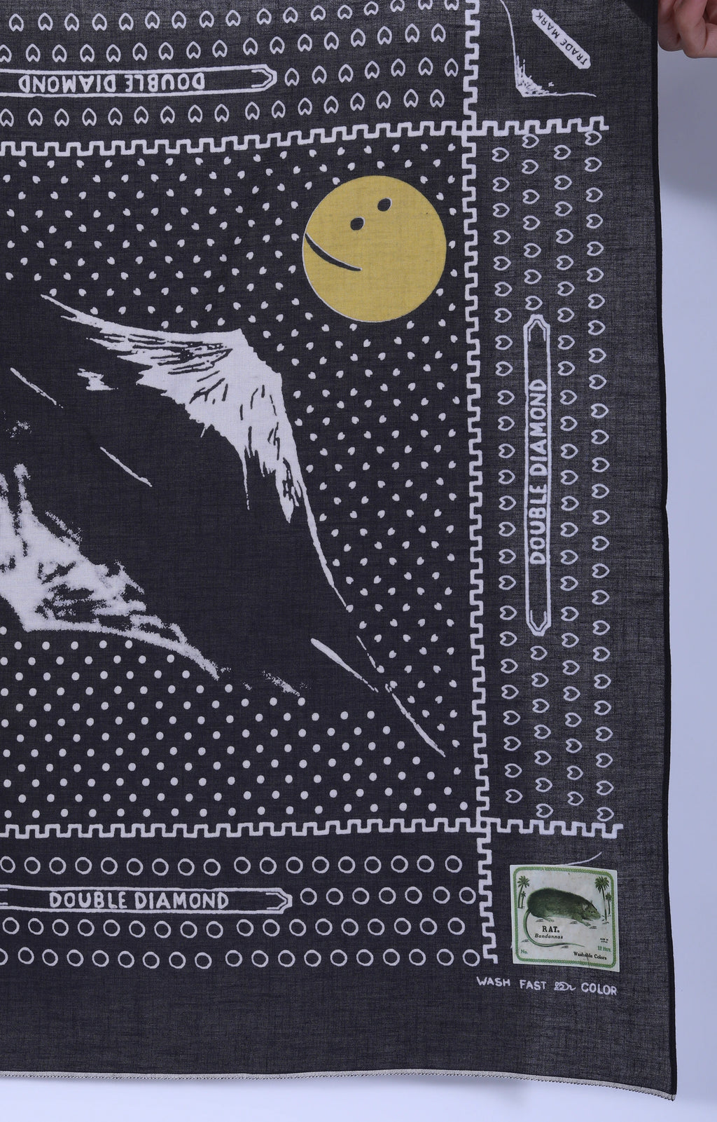 Selvedge Bandana 'Mirrored Fuji' Black