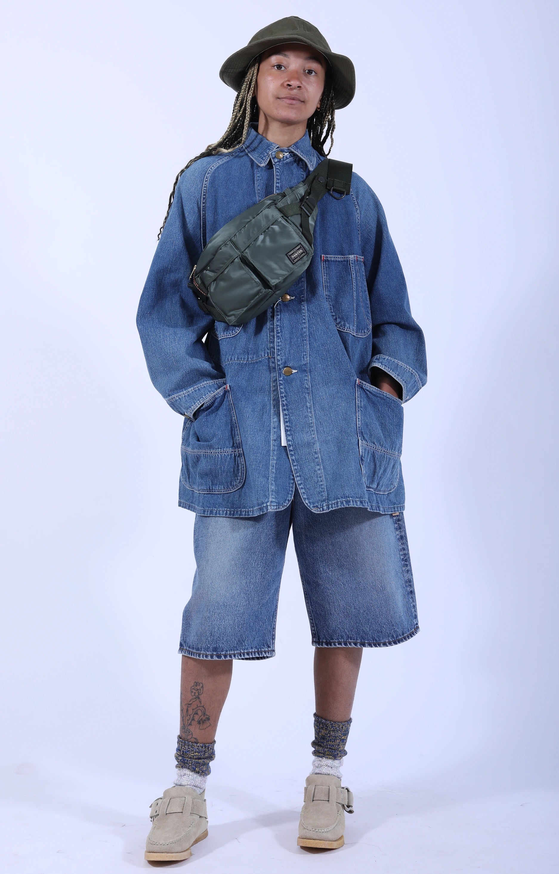 Loose Fit Denim Coverall Denim Used