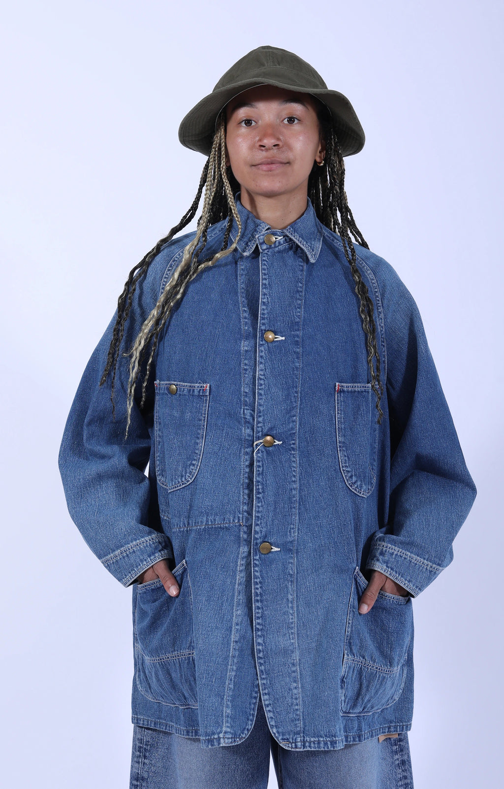 Loose Fit Denim Coverall Denim Used