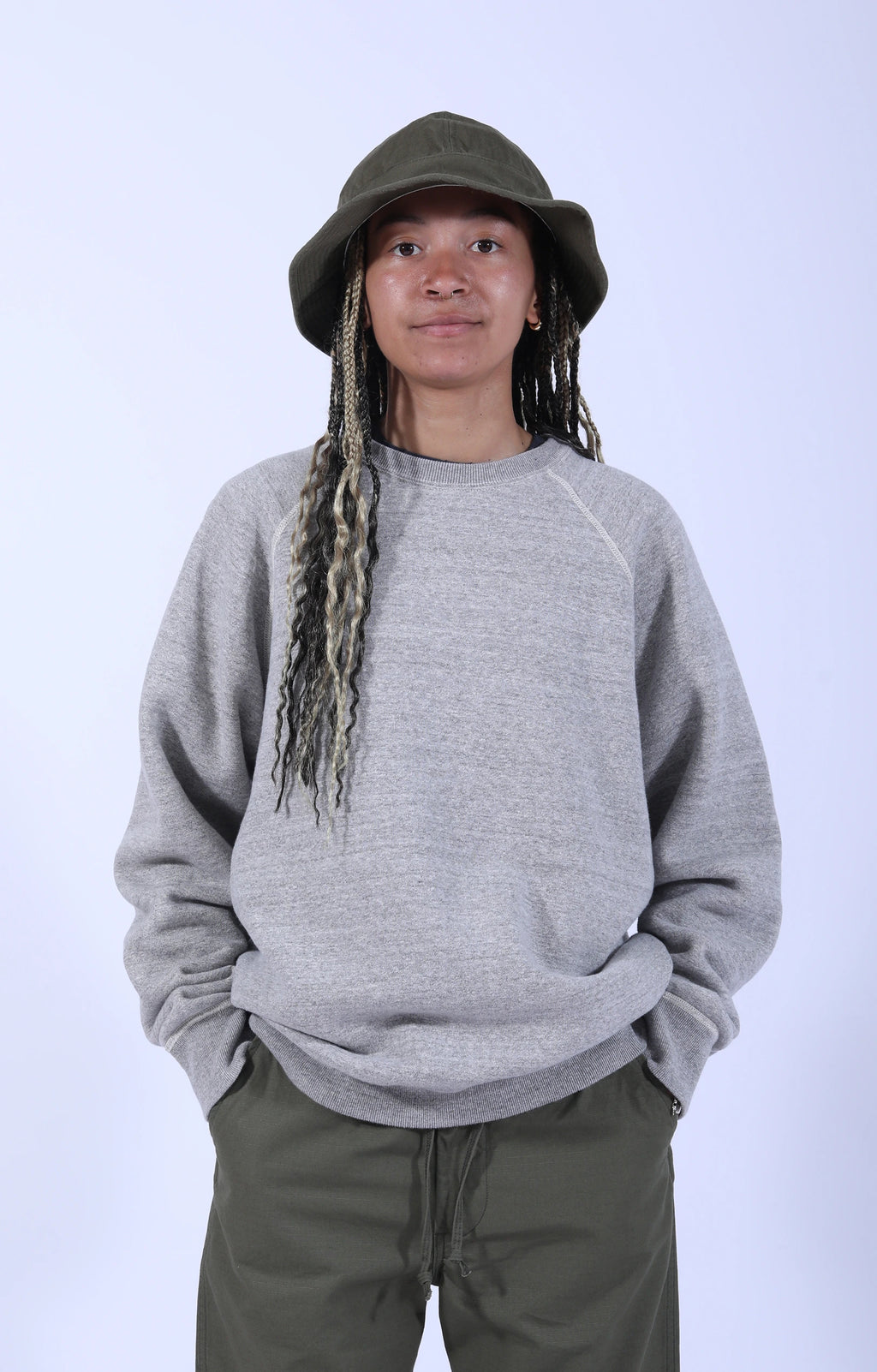 Loop Wheel Crew Neck Sweatshirt Heather Grey