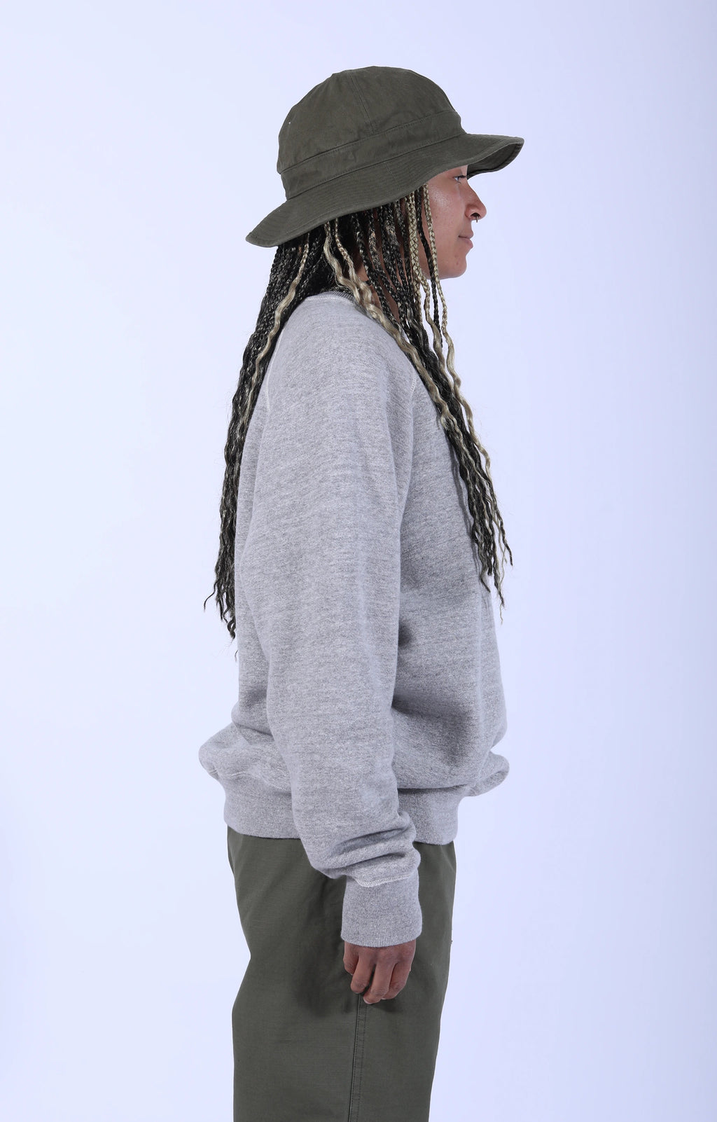 Loop Wheel Crew Neck Sweatshirt Heather Grey