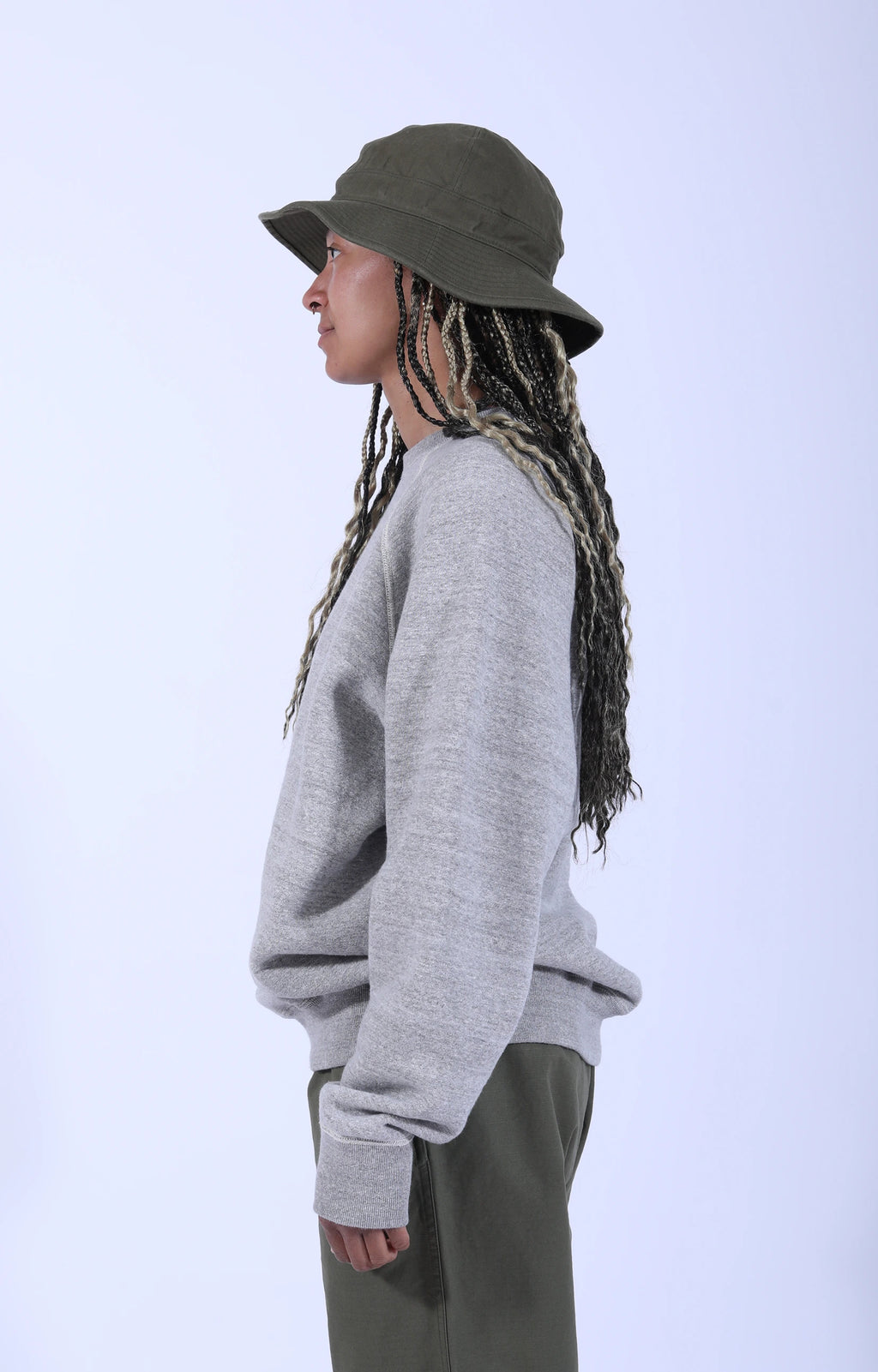 Loop Wheel Crew Neck Sweatshirt Heather Grey