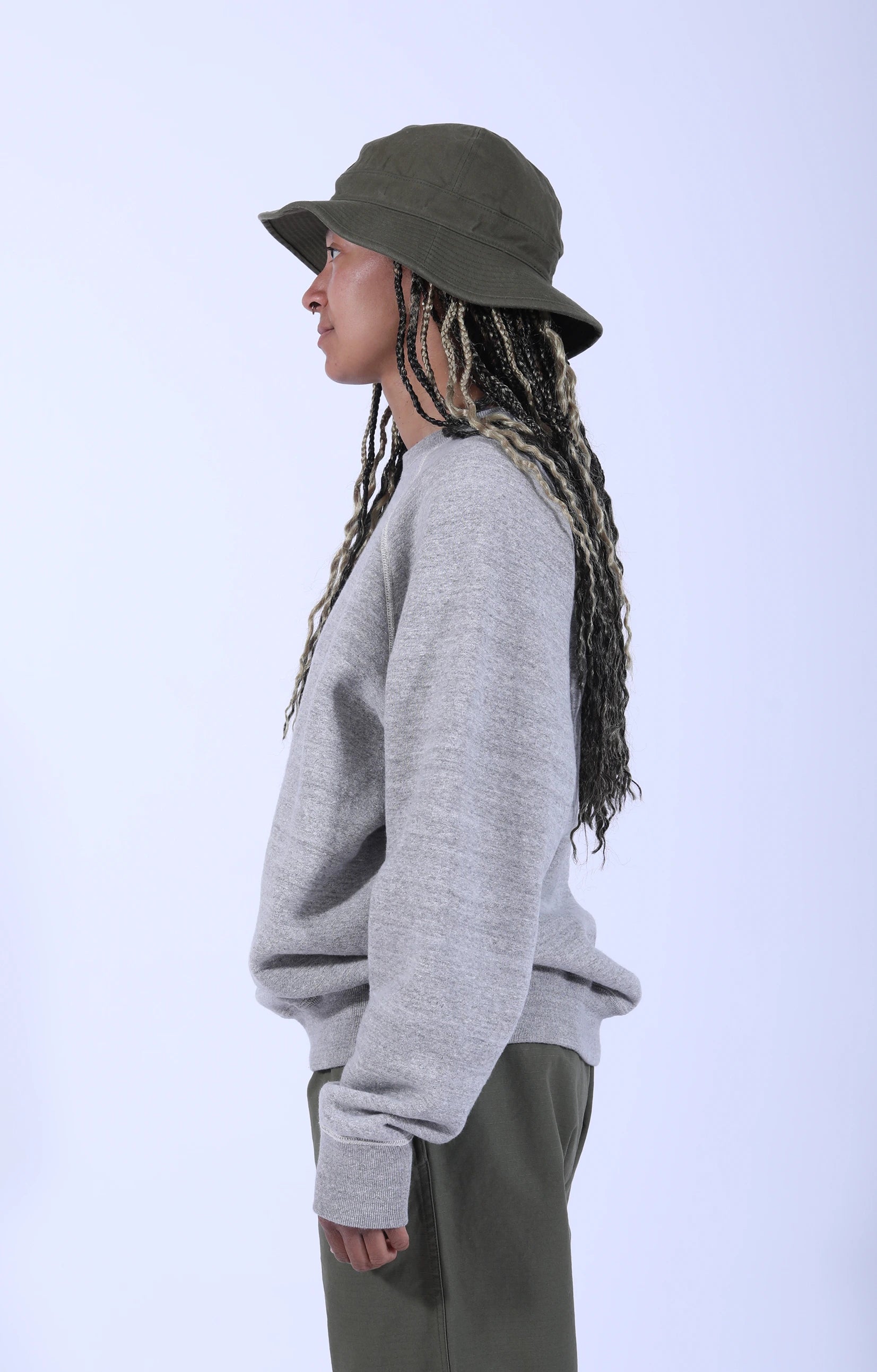 Loop Wheel Crew Neck Sweatshirt Heather Grey