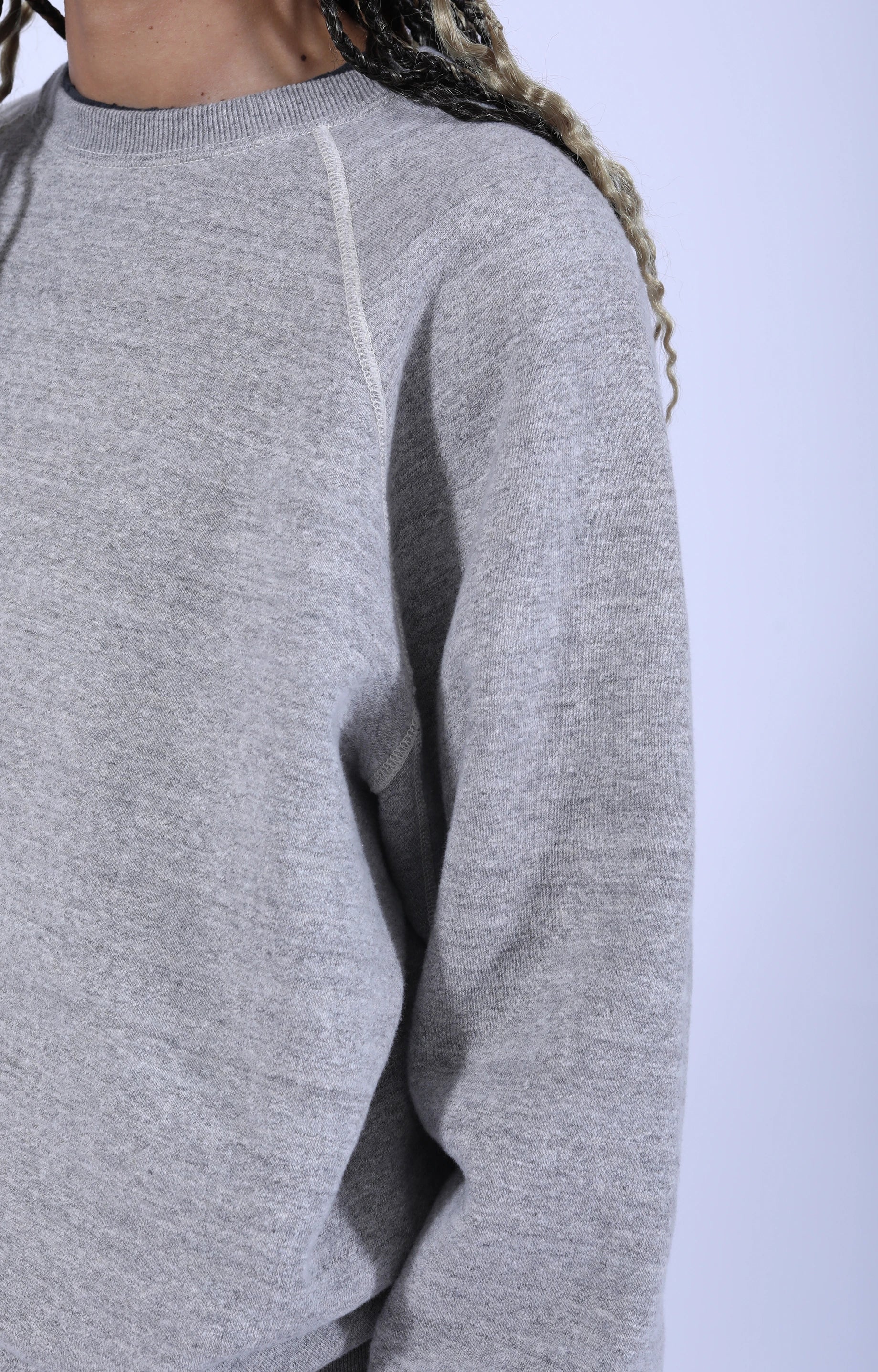 Loop Wheel Crew Neck Sweatshirt Heather Grey