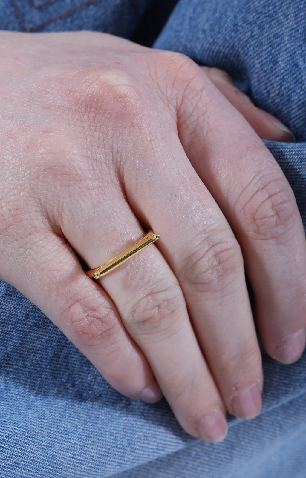 Roya Bar Ring 18kt Gold Vermeil