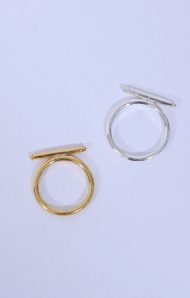 Roya Bar Ring 18kt Gold Vermeil