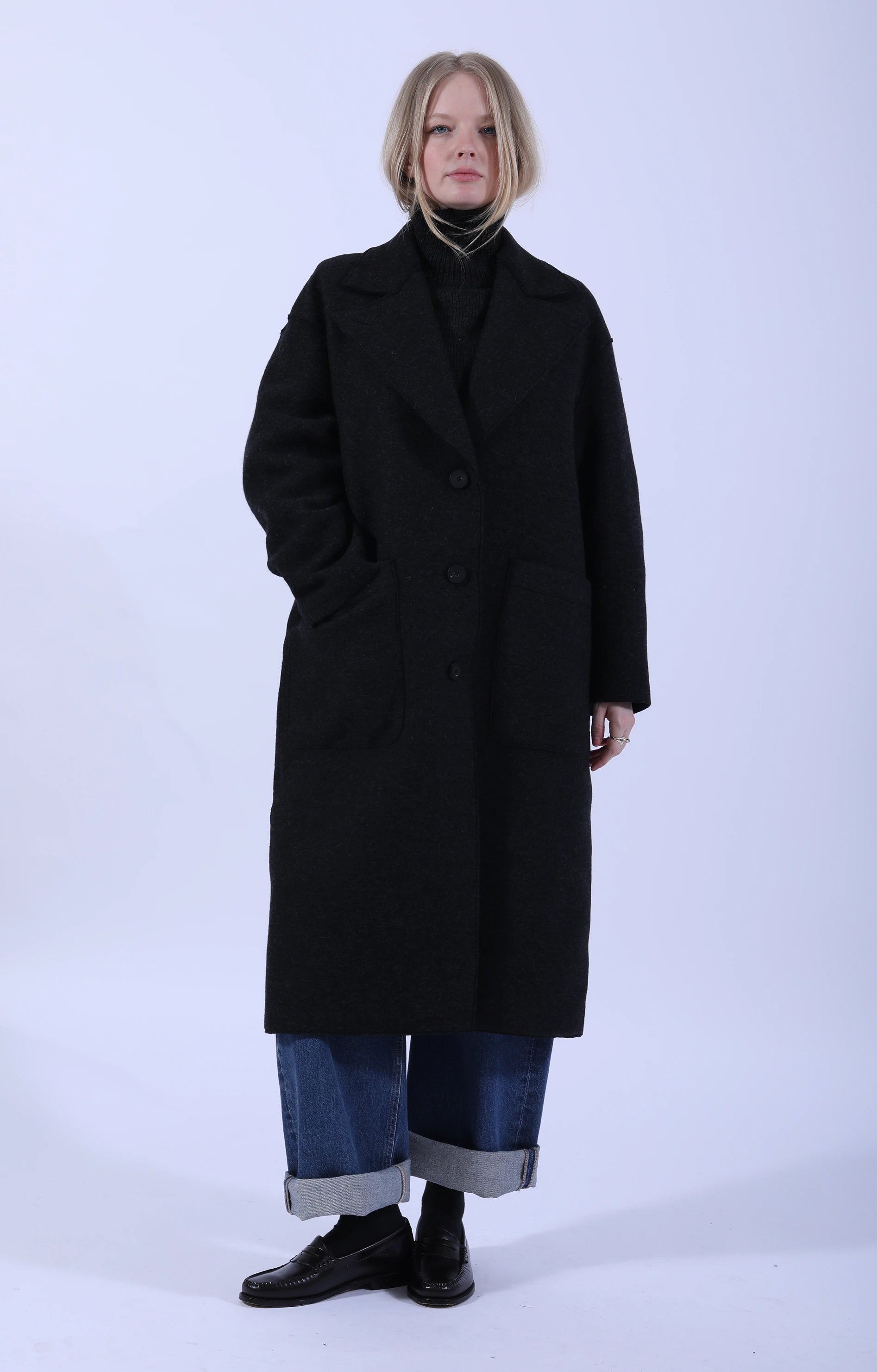 Greatcoat Boiled Wool Anthracite