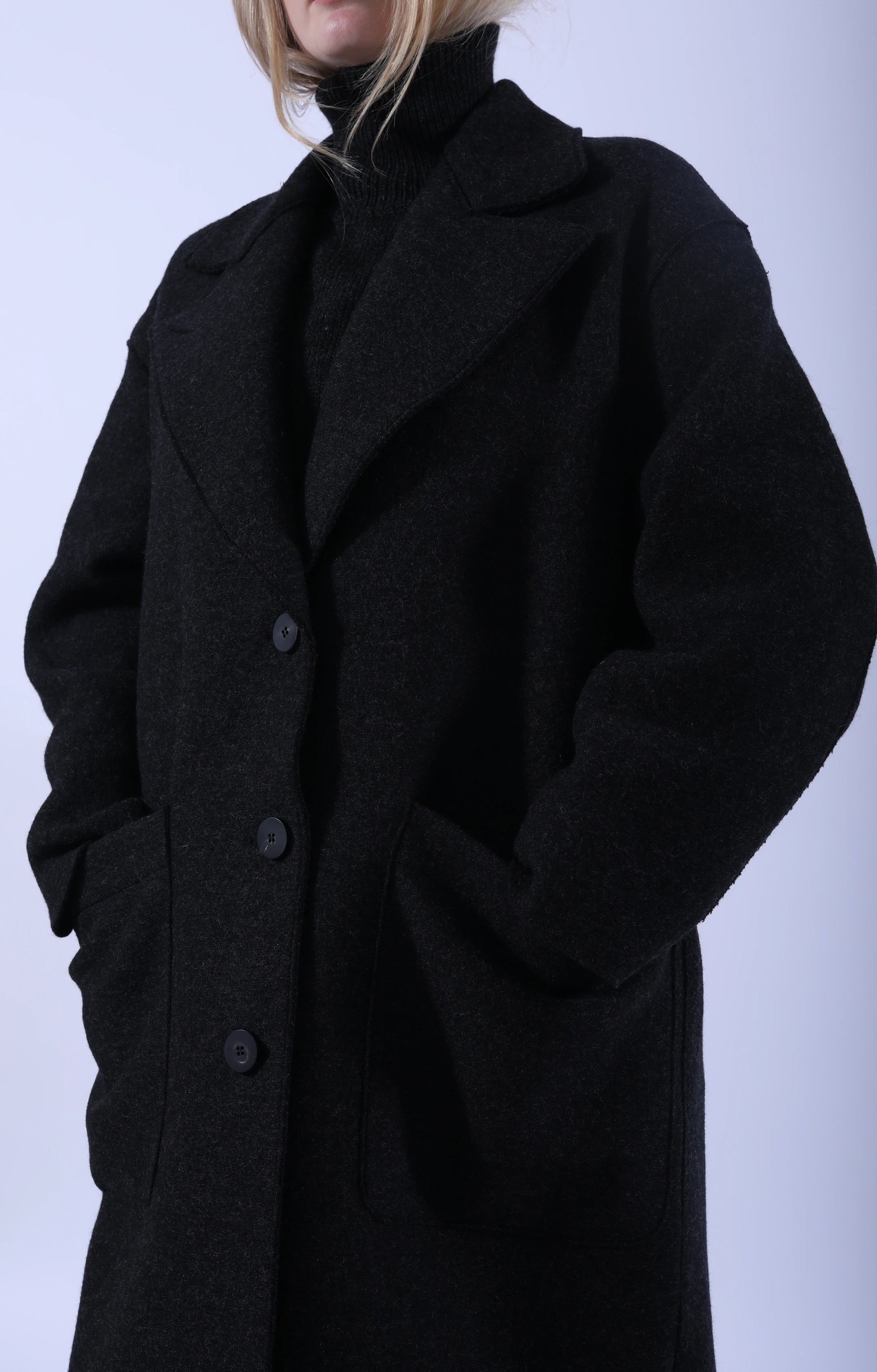 Greatcoat Boiled Wool Anthracite