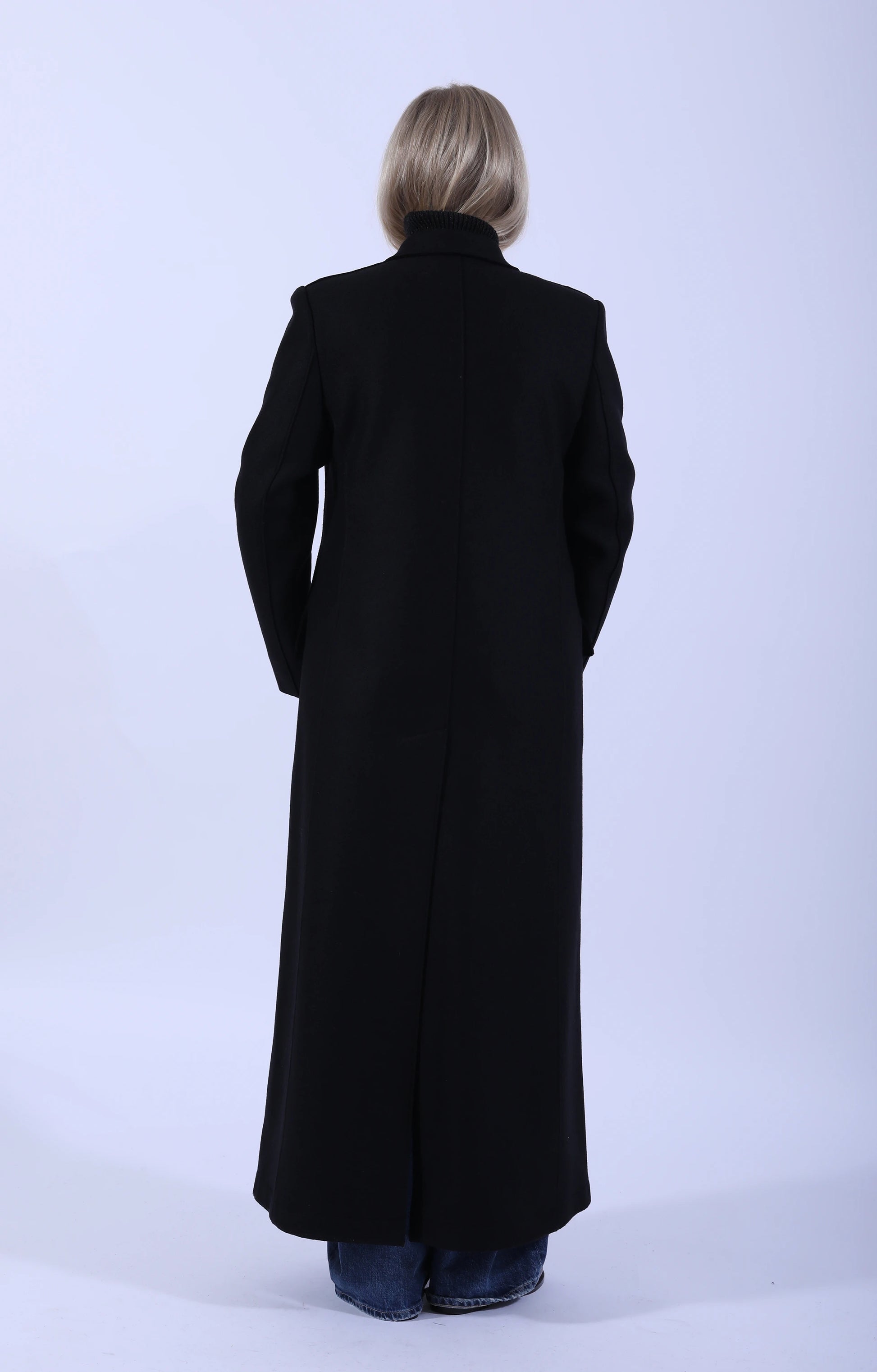 Long DB Tailored Coat Black
