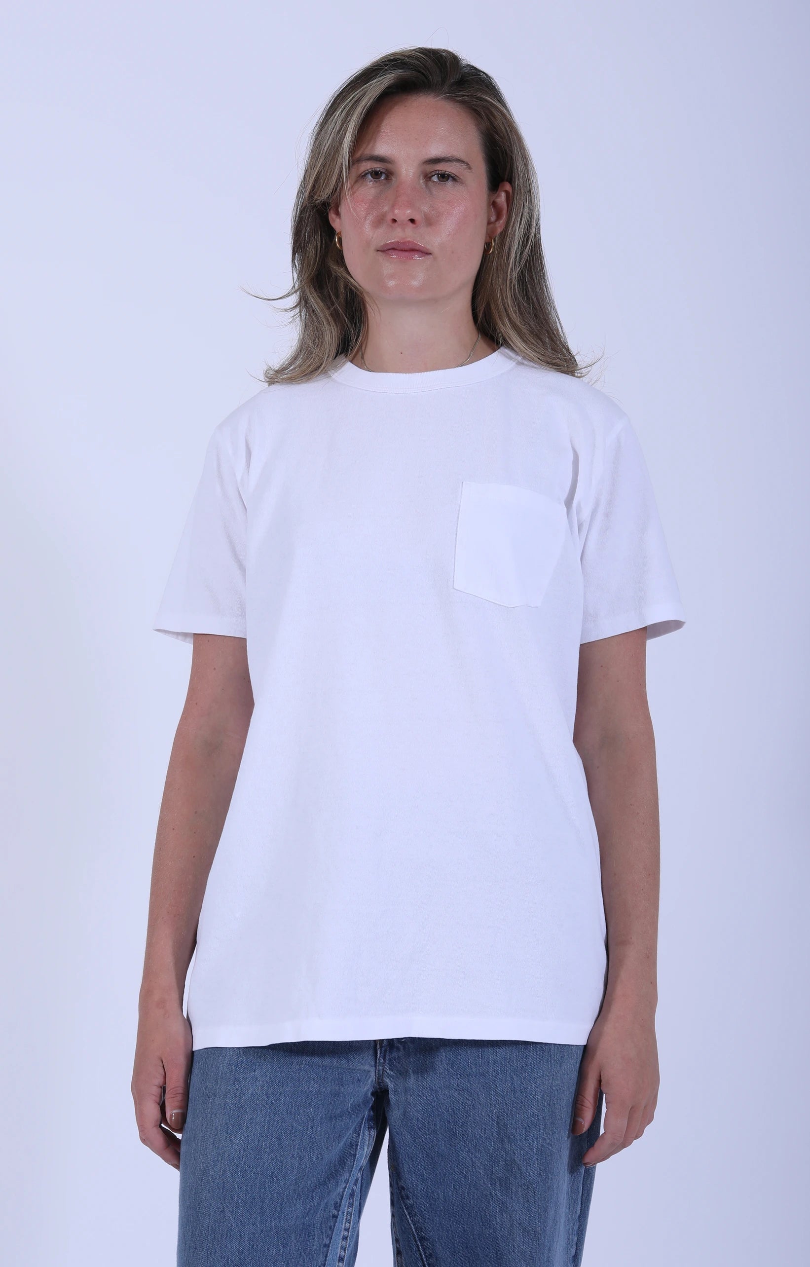 Pigment Dyed Pocket Tee White