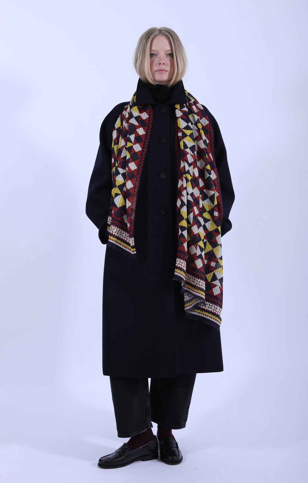 Patchwork Scarf Red/Yellow