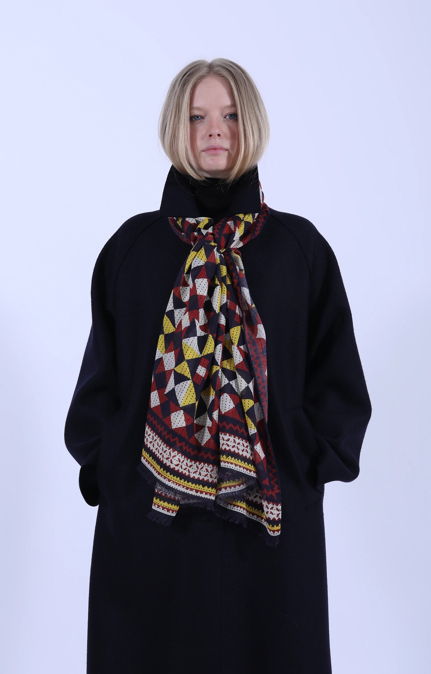 Patchwork Scarf Red/Yellow