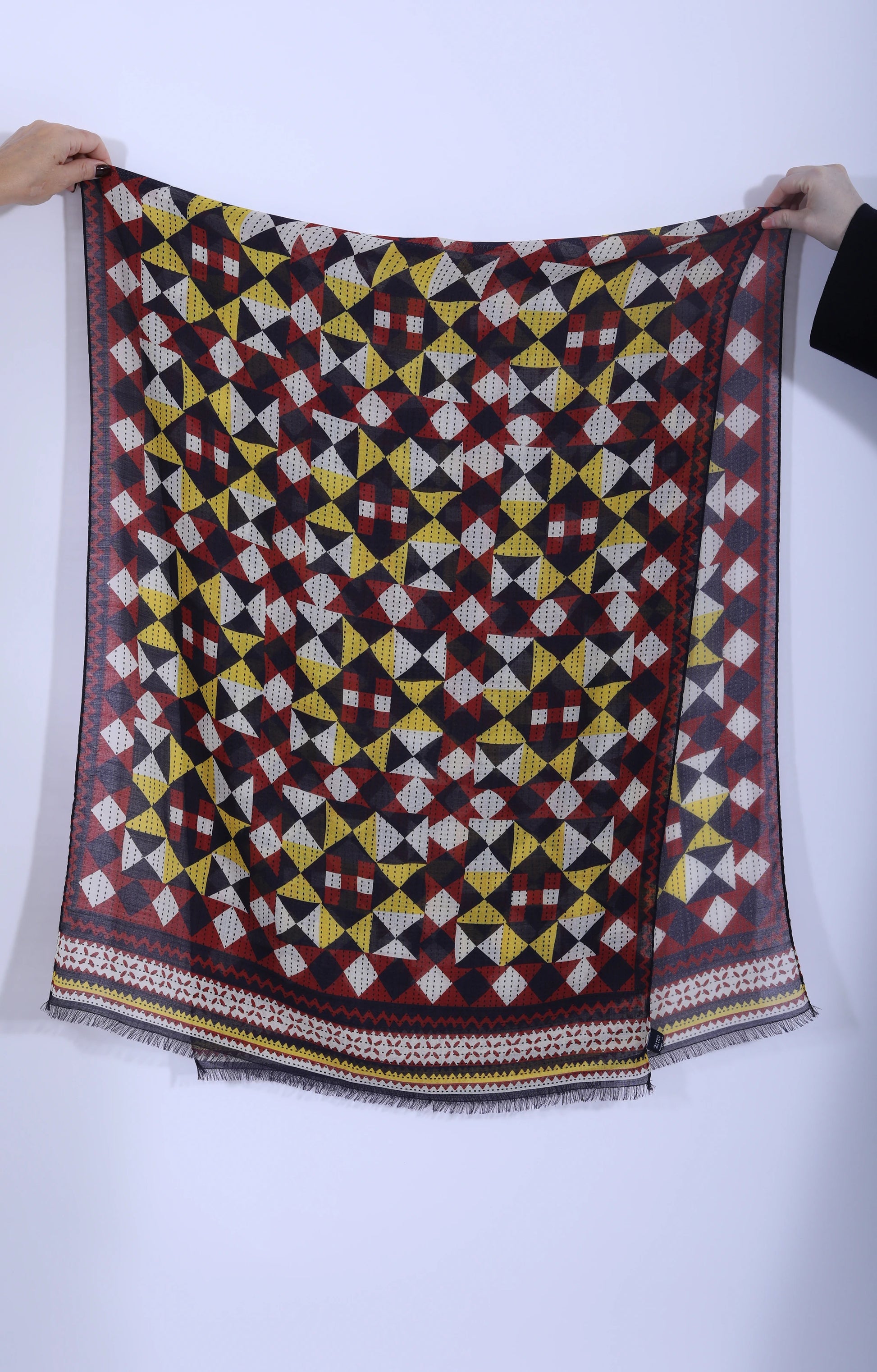 Patchwork Scarf Red/Yellow