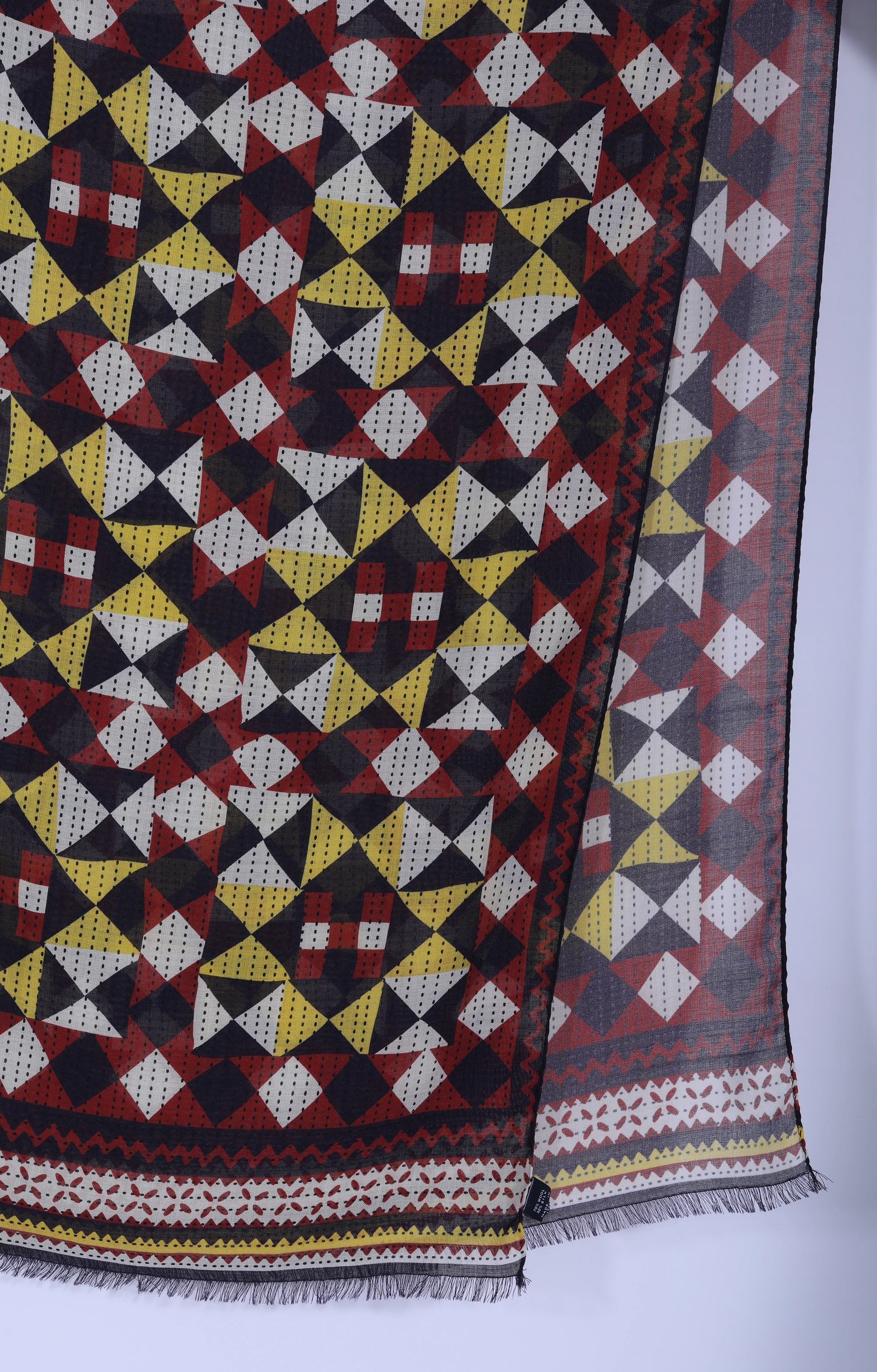 Patchwork Scarf Red/Yellow