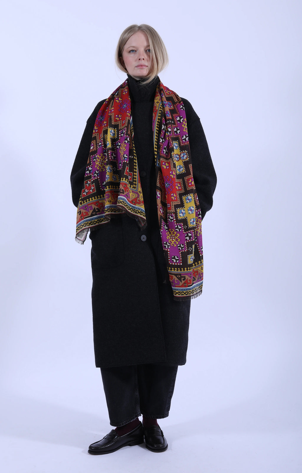 Kelim Printed Scarf Brown