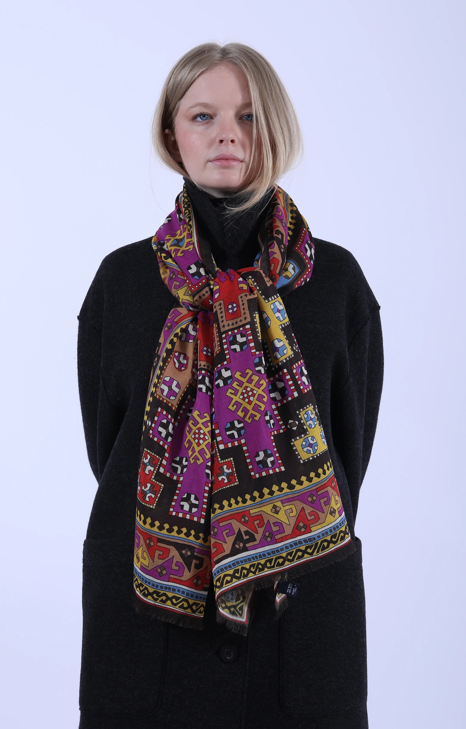Kelim Printed Scarf Brown