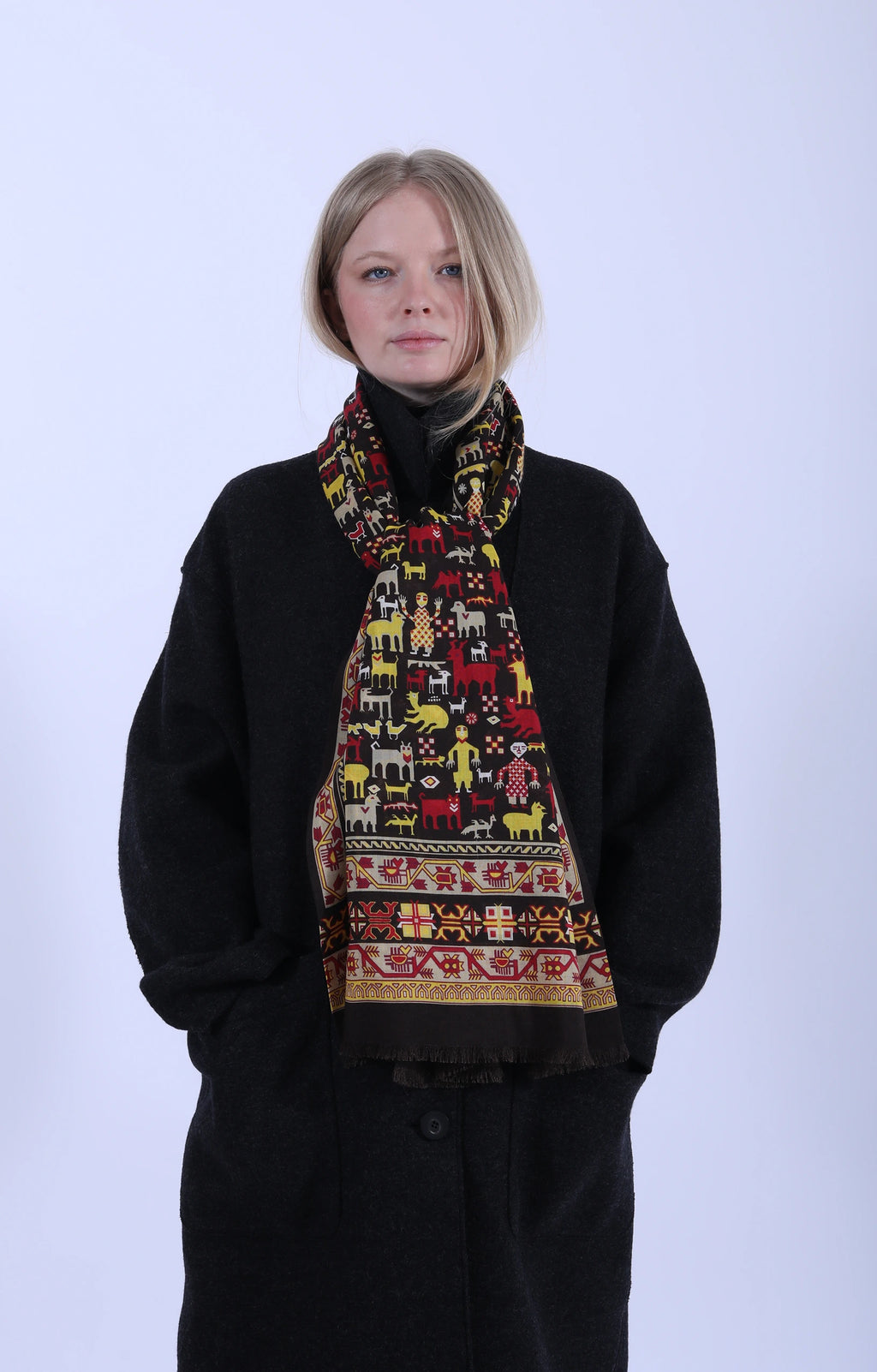 Artisan Printed Scarf Brown
