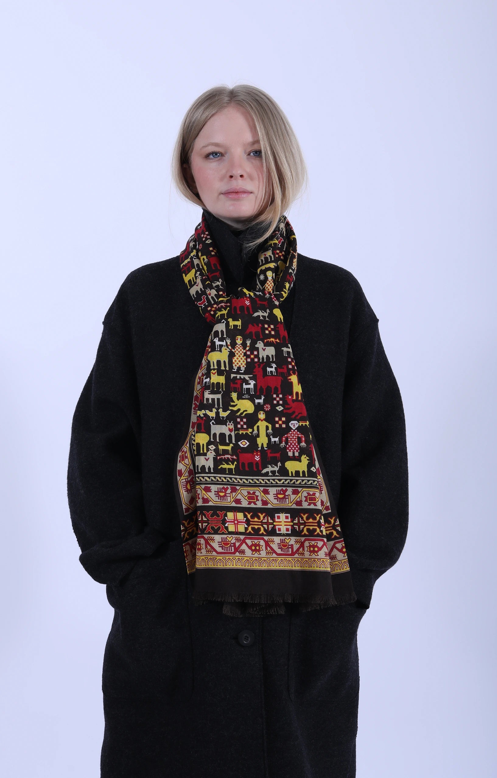 Artisan Printed Scarf Brown